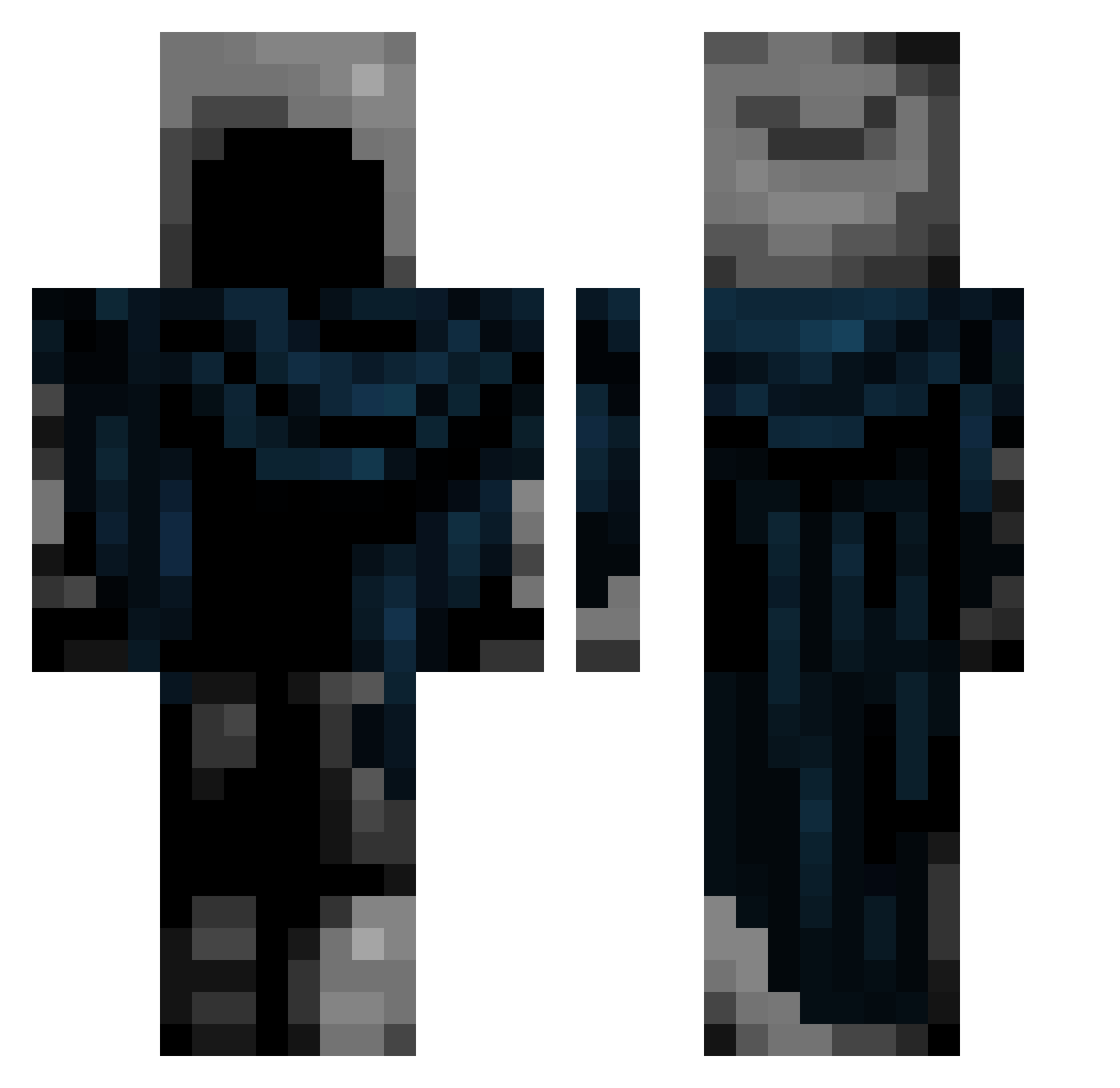 ShadyDes Minecraft skin, front and back view