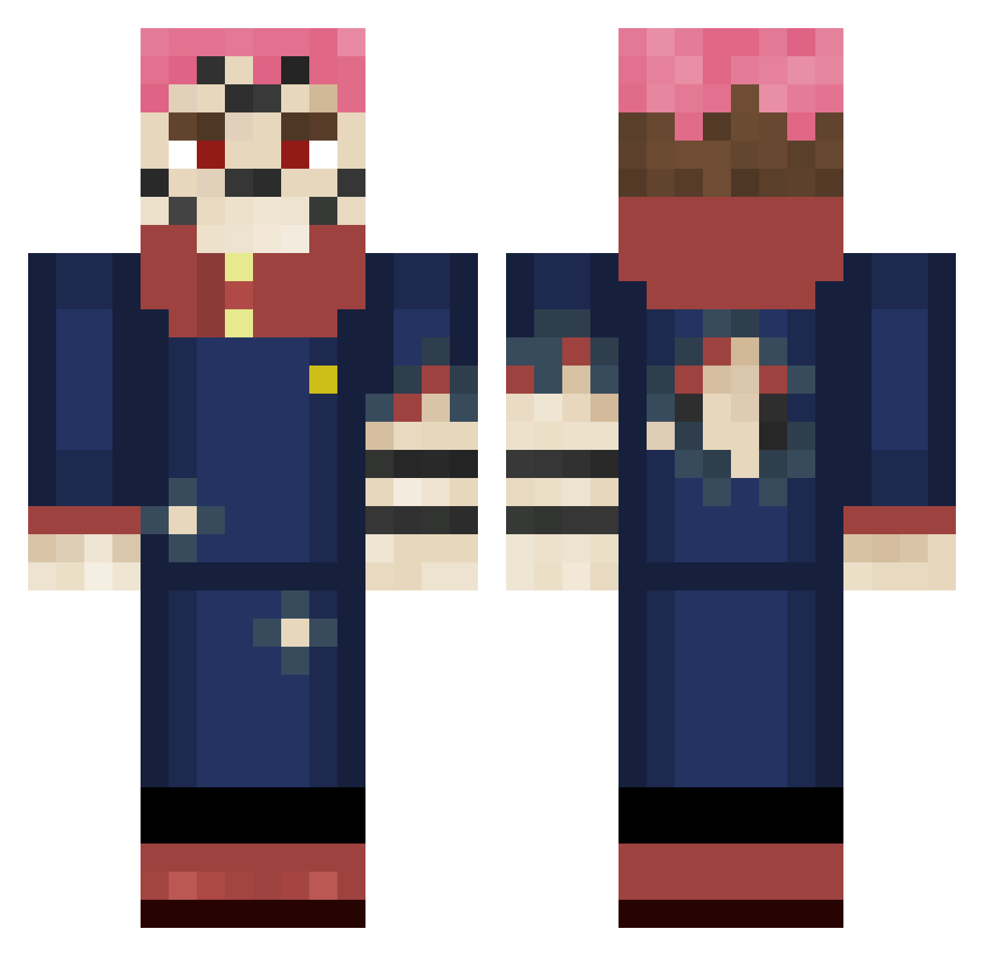 chaceburglar Minecraft skin, front and back view