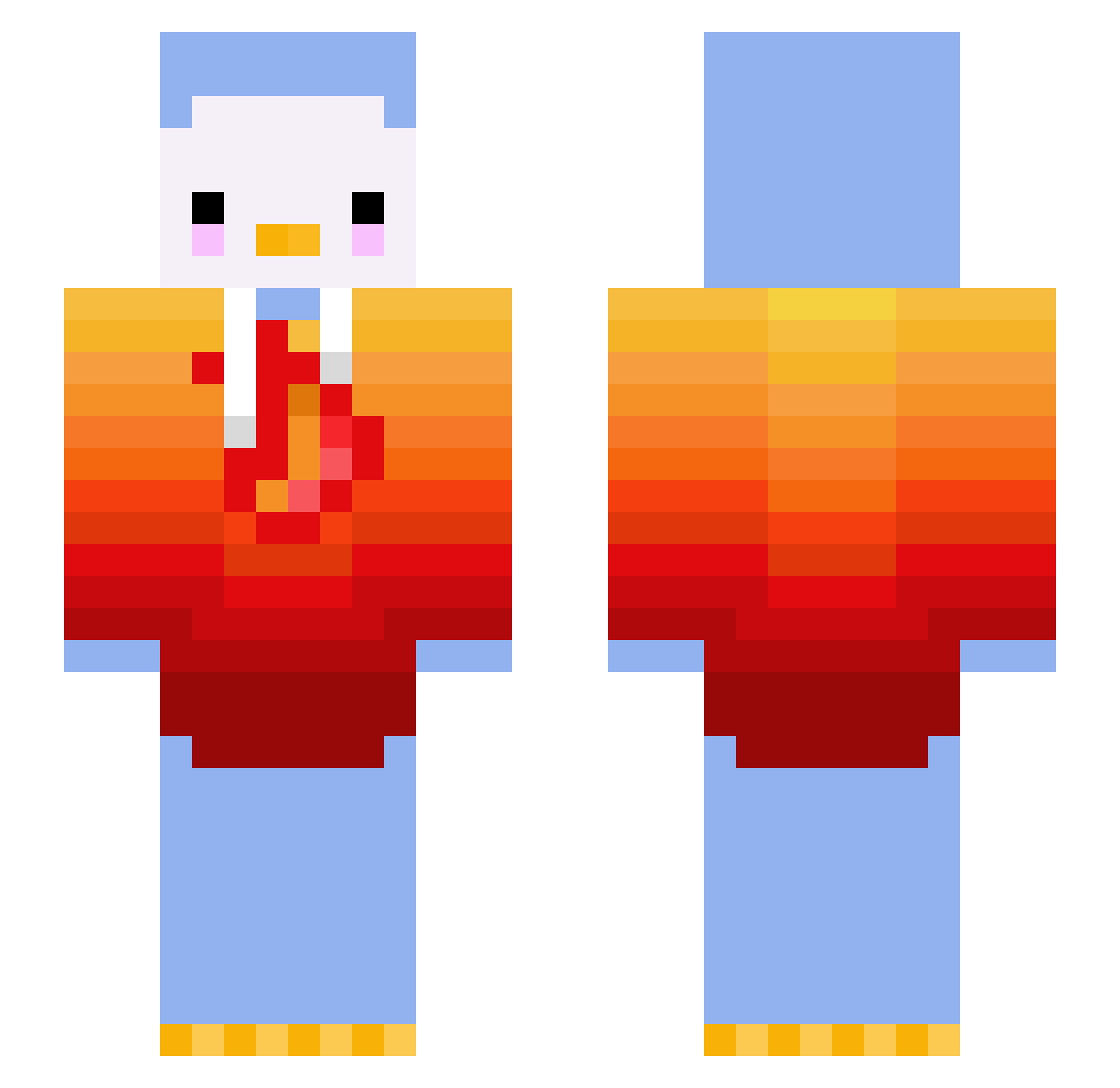 weofhtksek Minecraft skin, front and back view