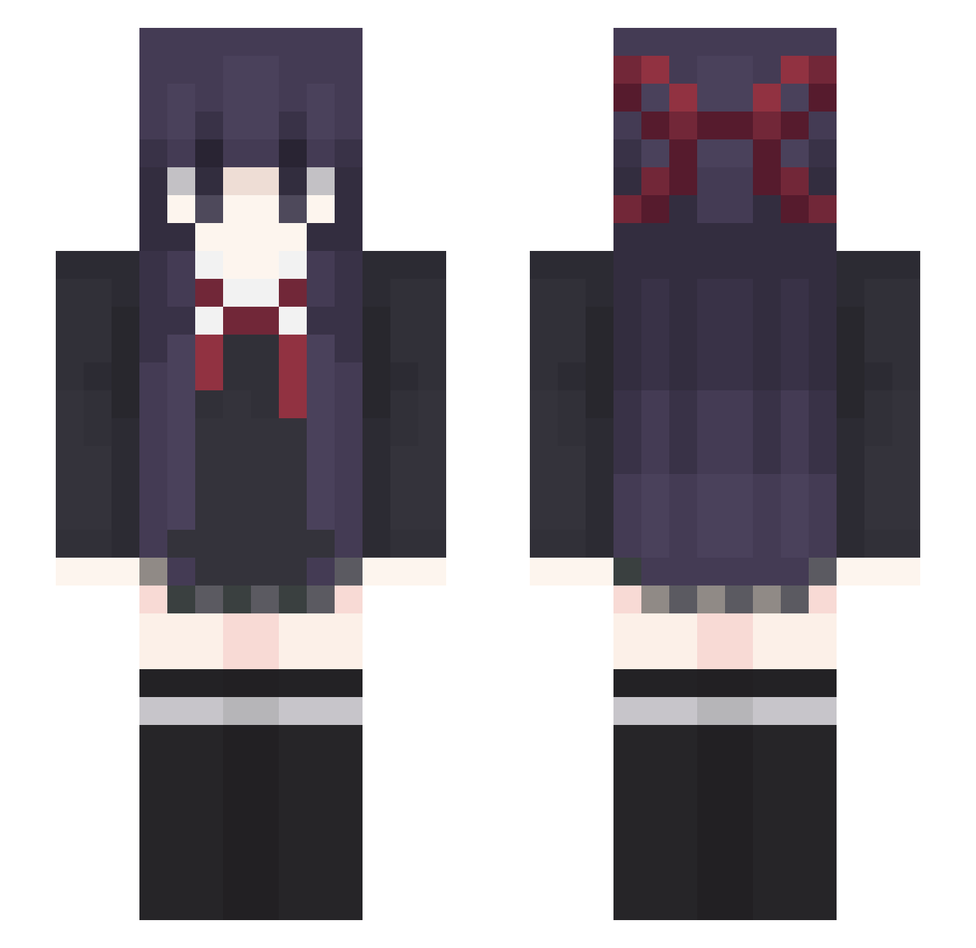 RoMT1c Minecraft skin, front and back view