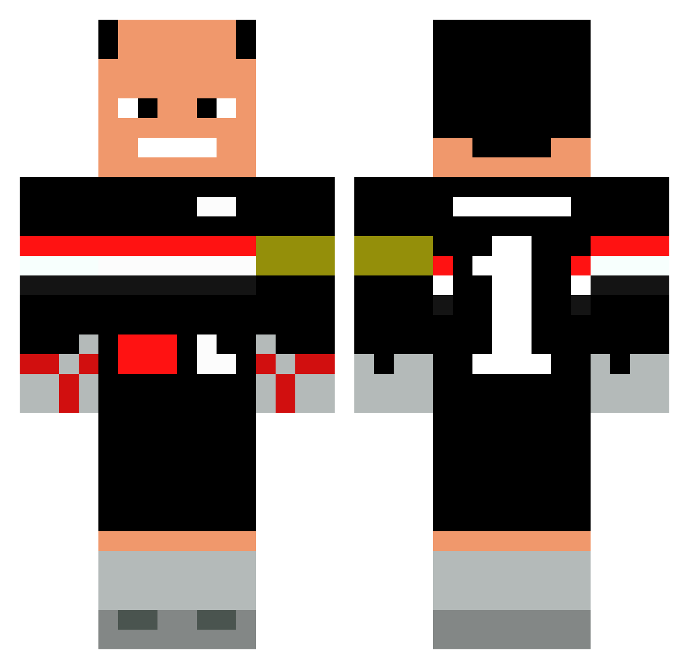 Lxcked Minecraft skin, front and back view