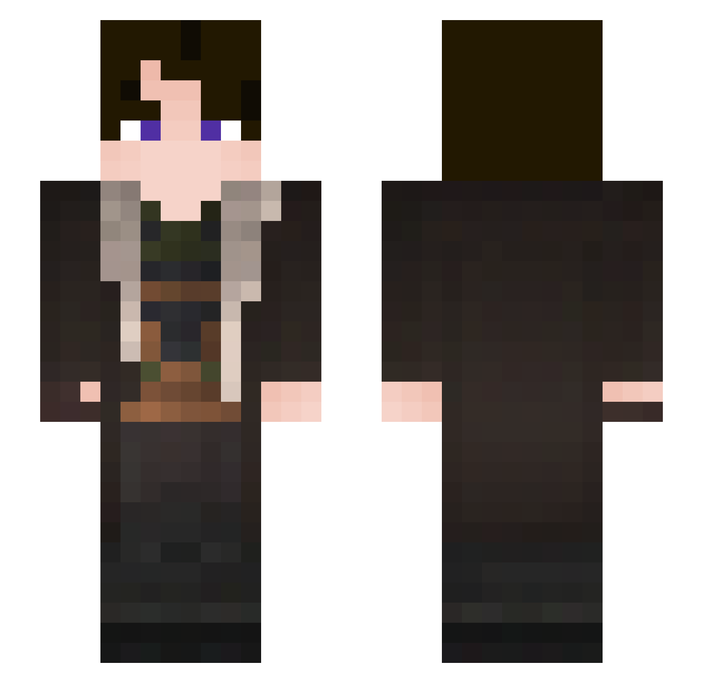 JudiSkill Minecraft skin, front and back view