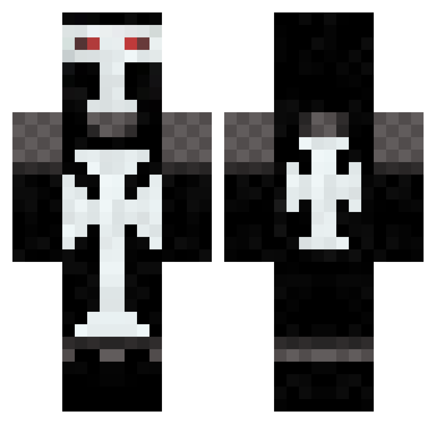 Sharkmite Minecraft skin, front and back view