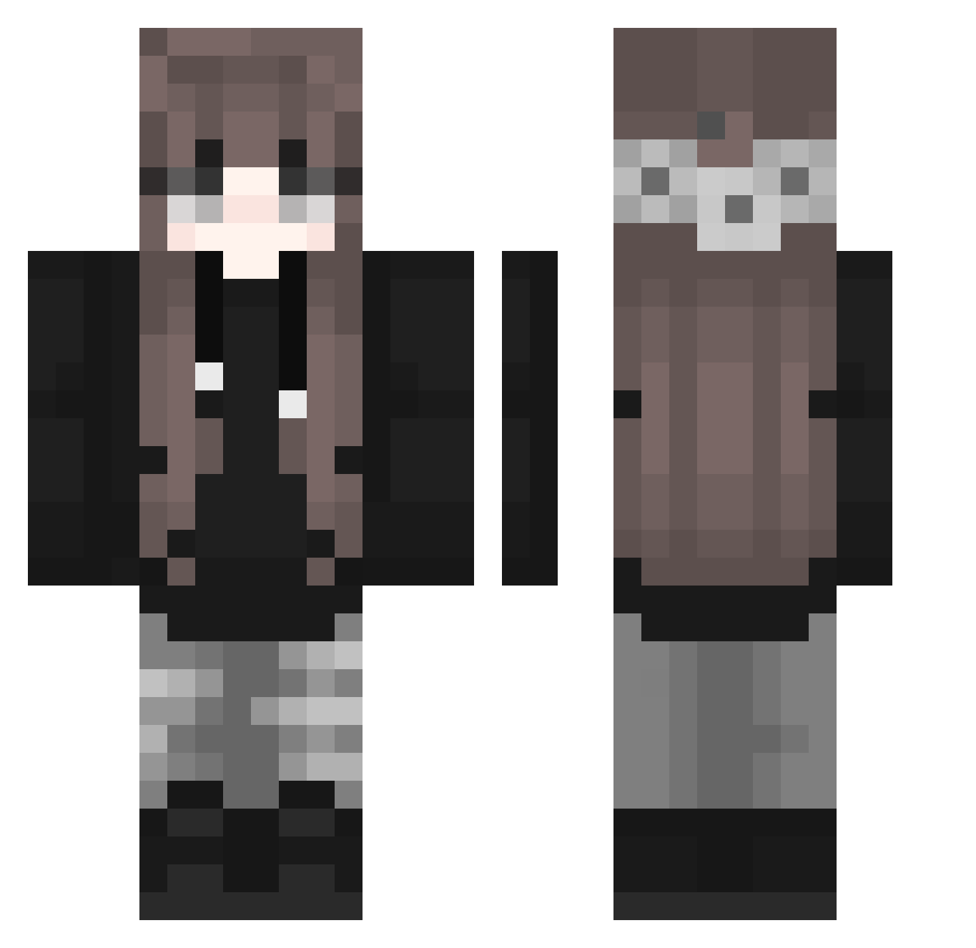 Zochax68 Minecraft skin, front and back view