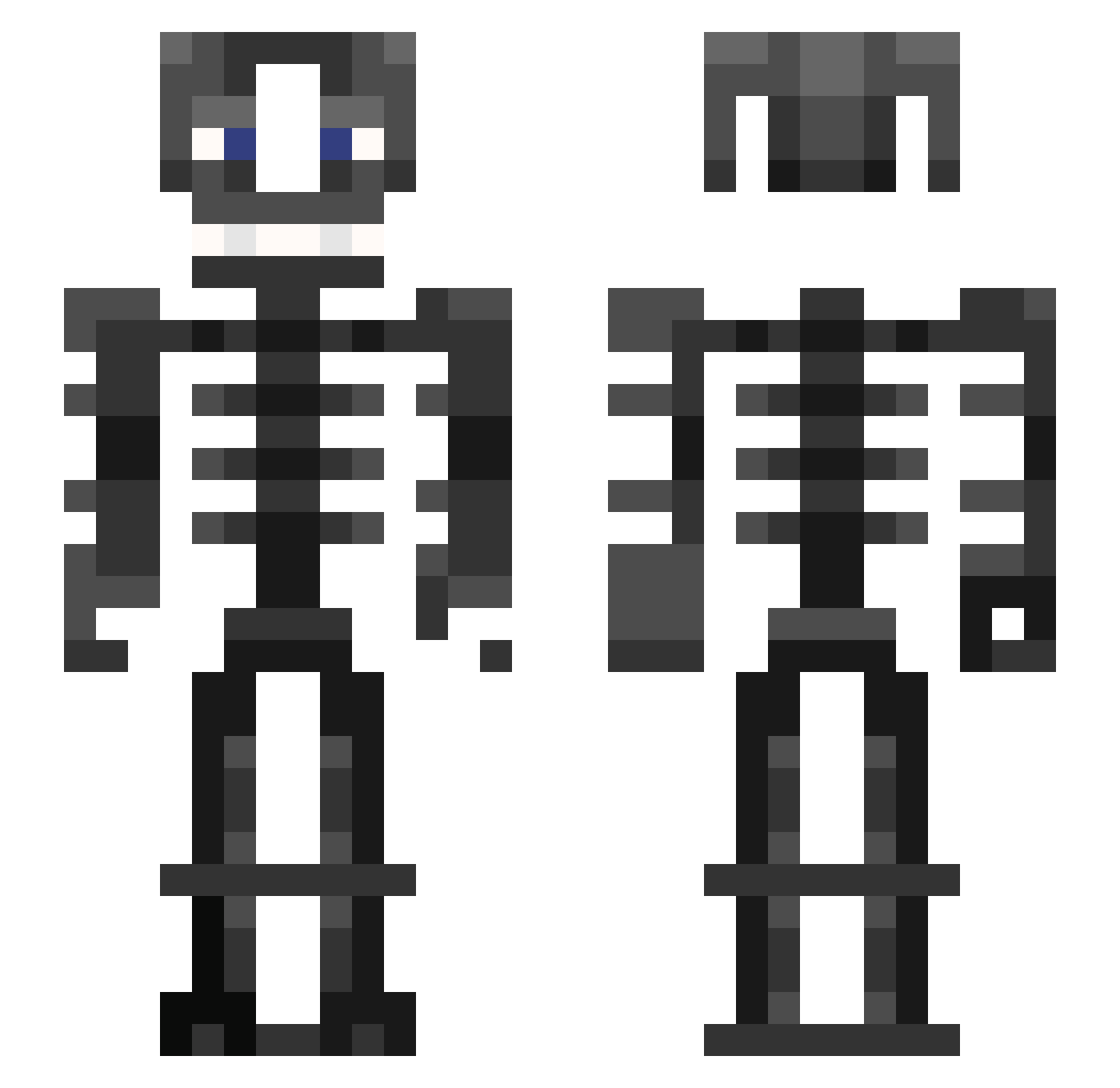 Snowbelt Minecraft skin, front and back view