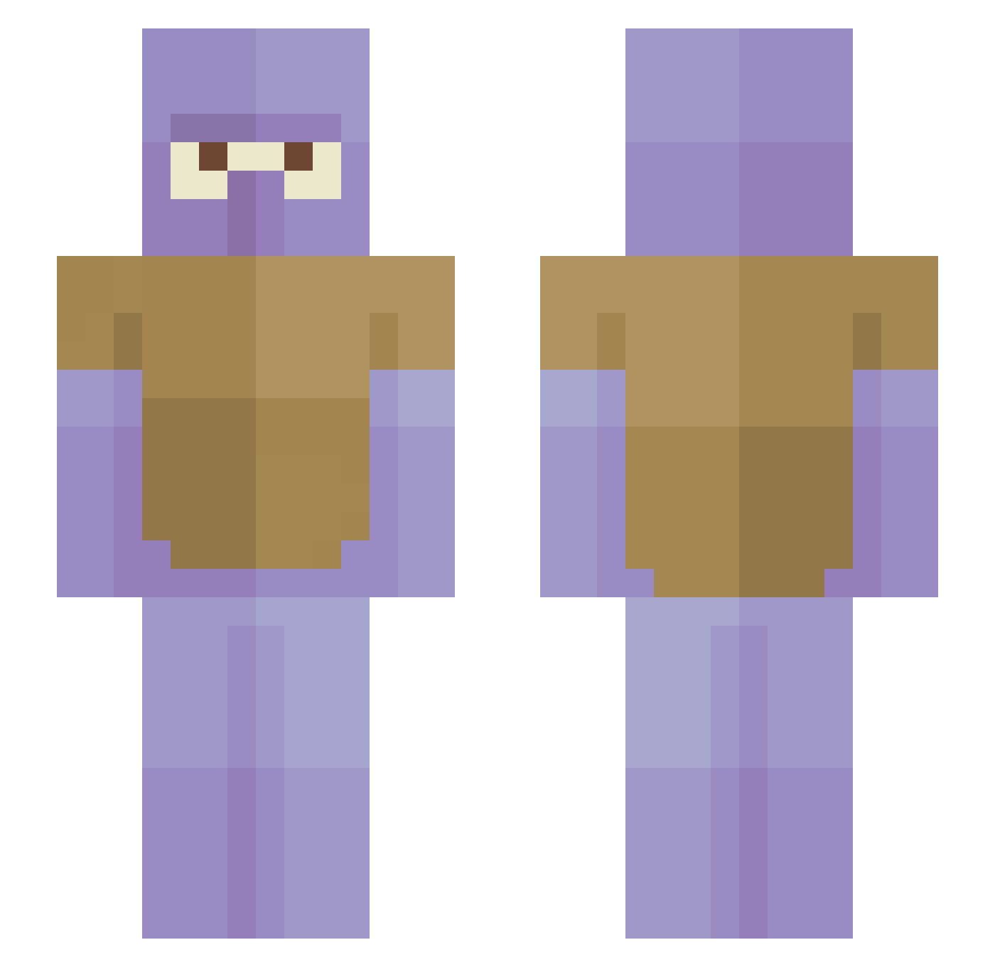 mistyDey Minecraft skin, front and back view
