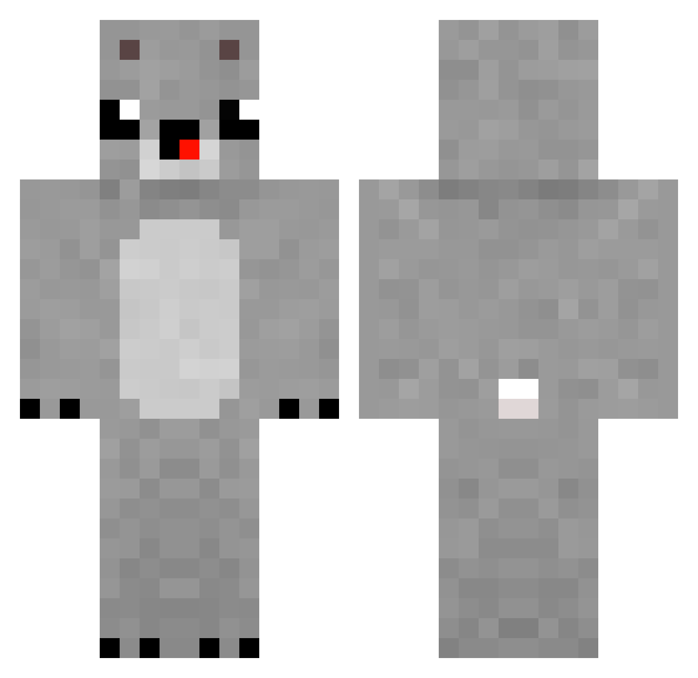 Eckiig Minecraft skin, front and back view