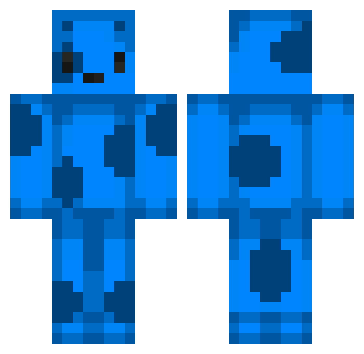 Abbreviation Minecraft skin, front and back view