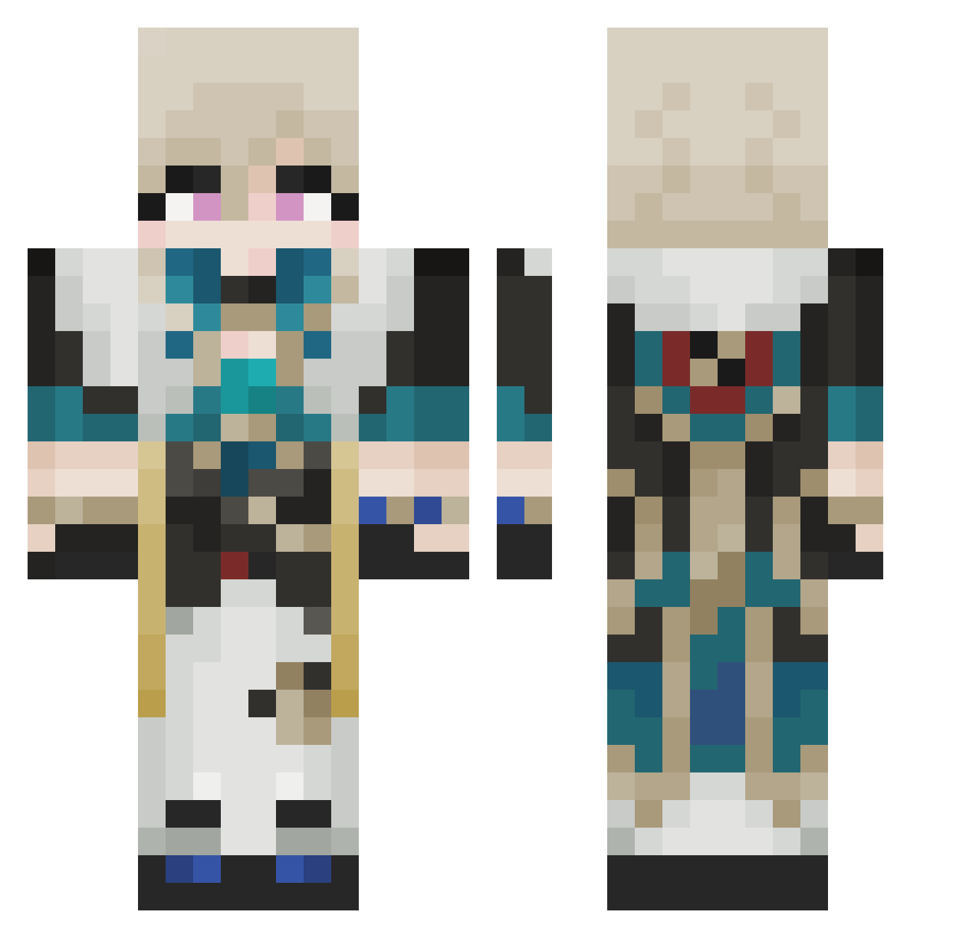 G_yom Minecraft skin, front and back view