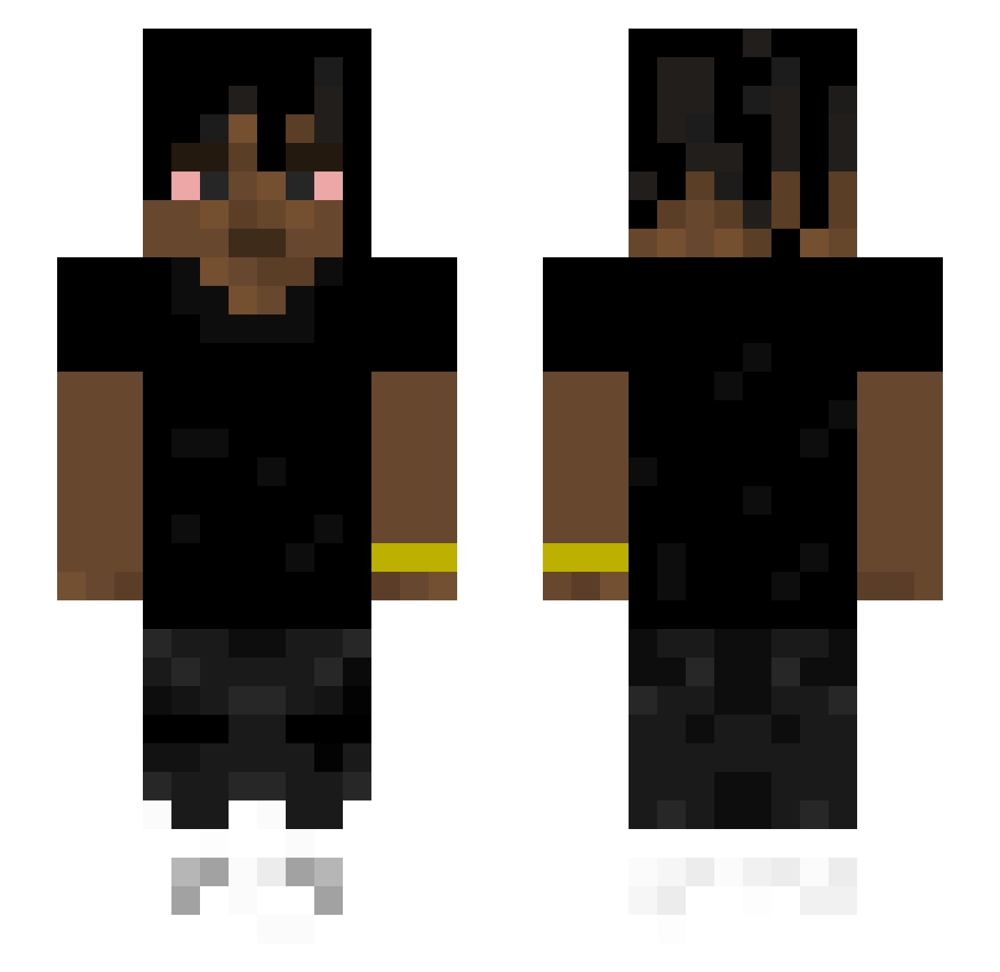 BxyaunOn165hz Minecraft skin, front and back view
