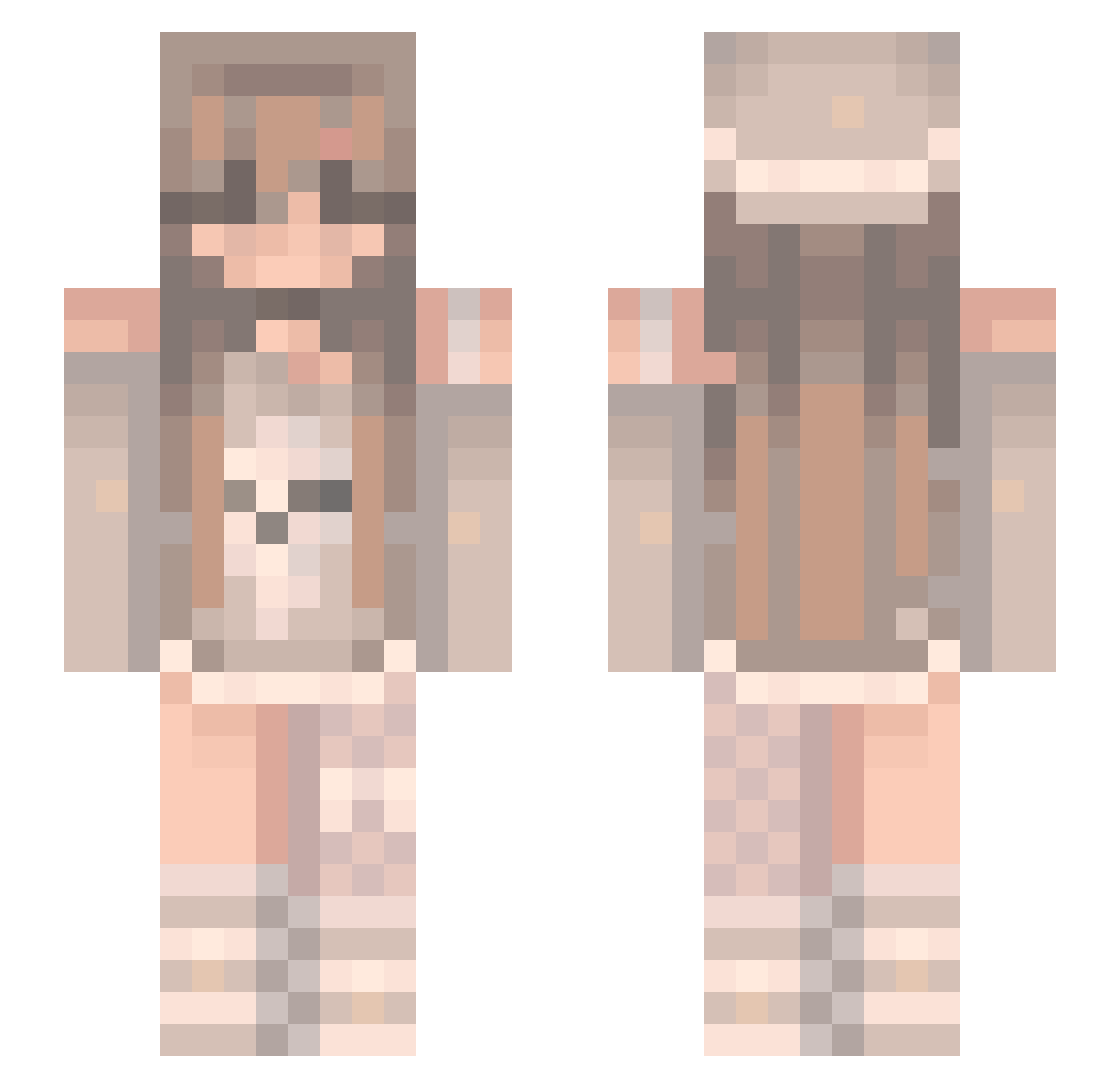 T3ARS Minecraft skin, front and back view