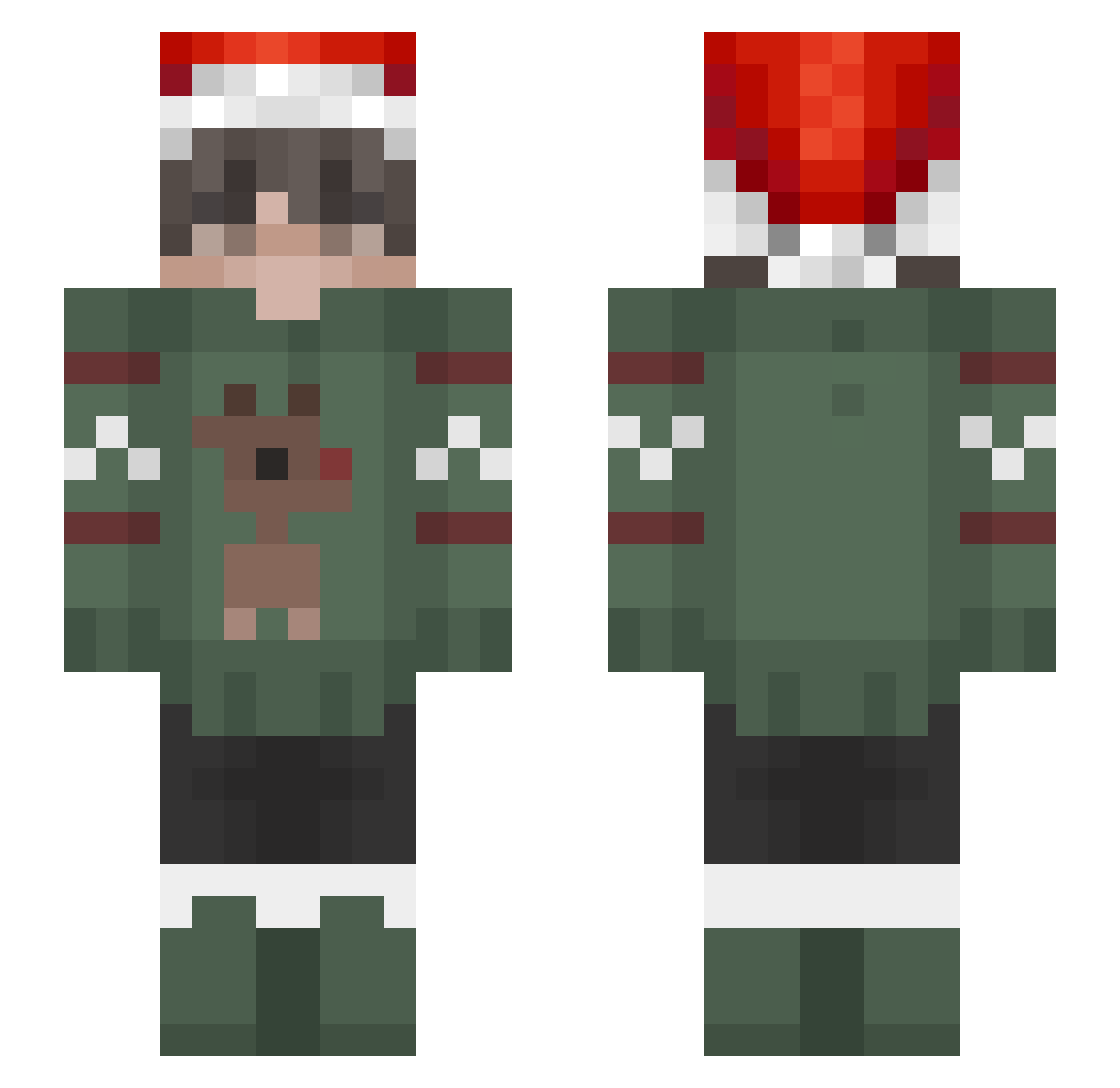 Autostrasse Minecraft skin, front and back view