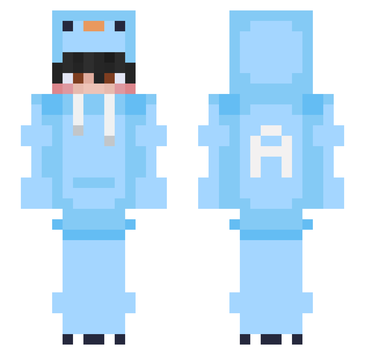 tpd143 Minecraft skin, front and back view