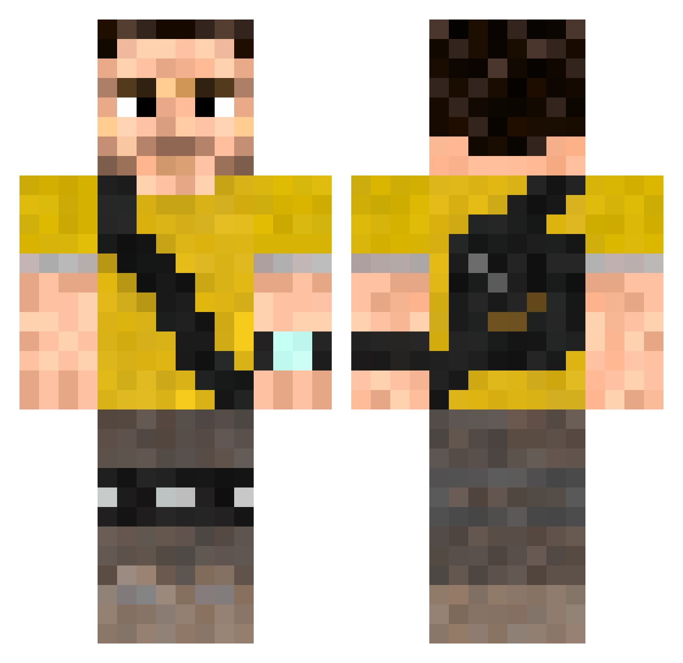 Gabriel_737 Minecraft skin, front and back view