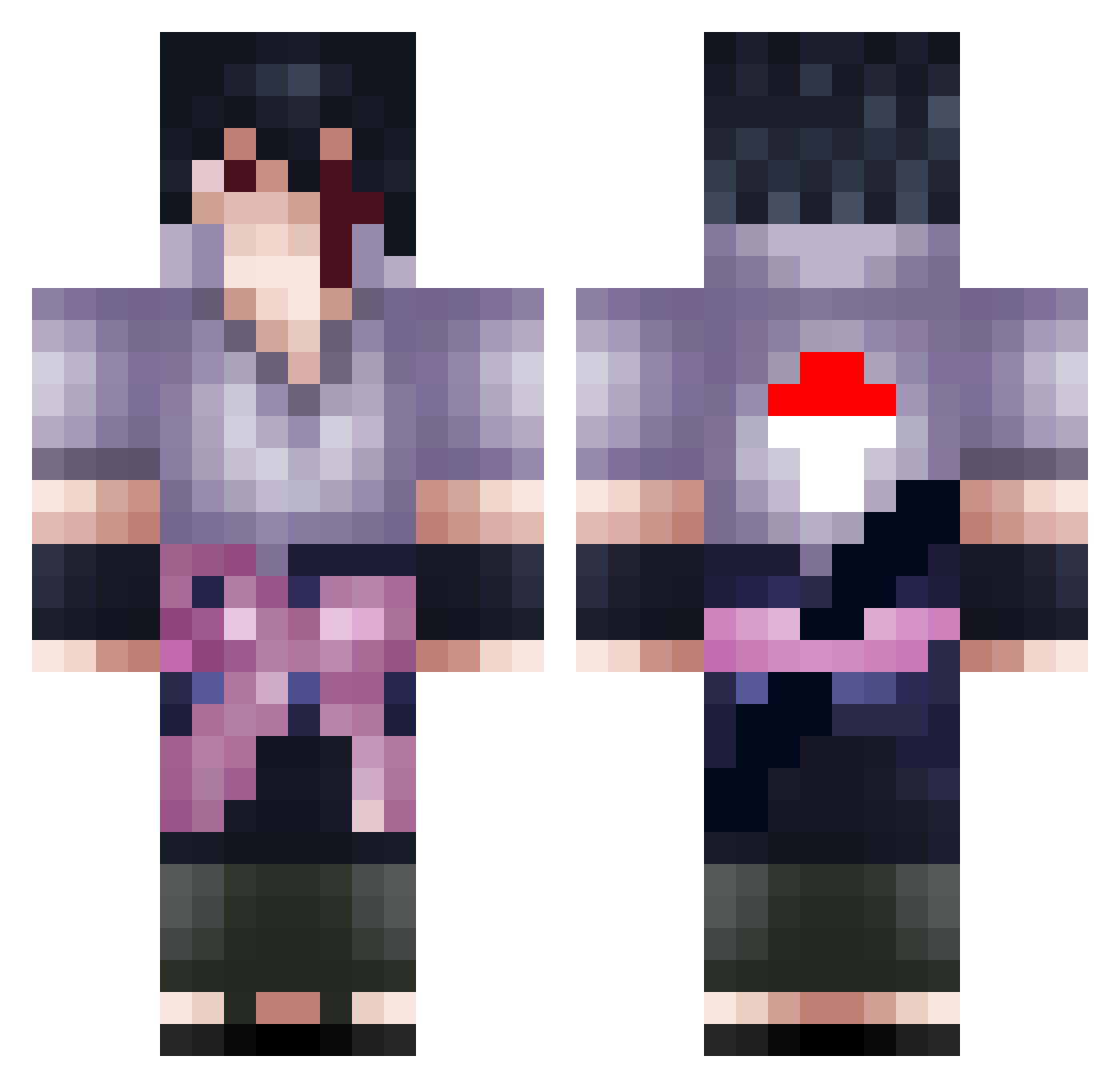 YellowFlashPika Minecraft skin, front and back view