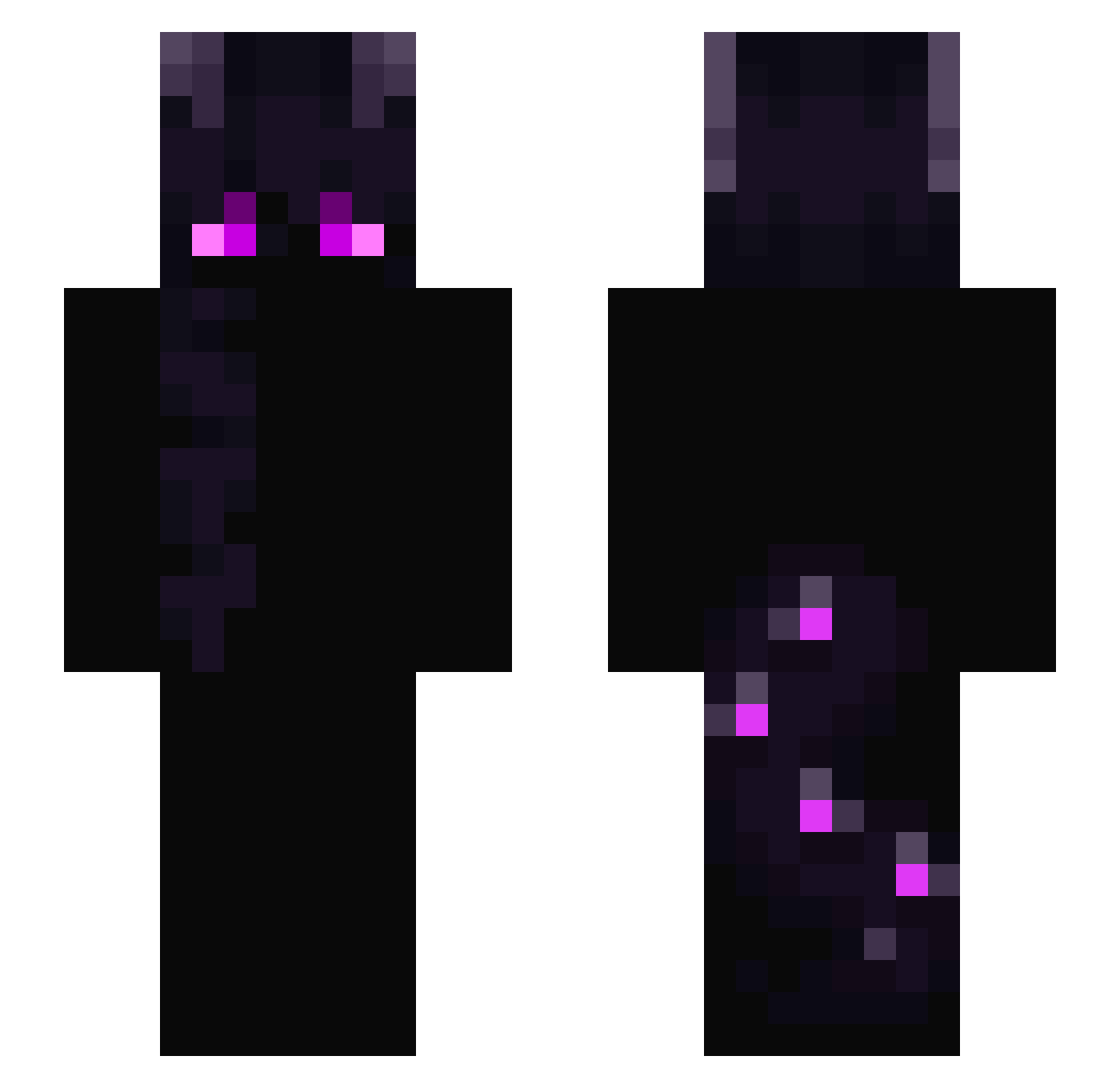 Geygie Minecraft skin, front and back view
