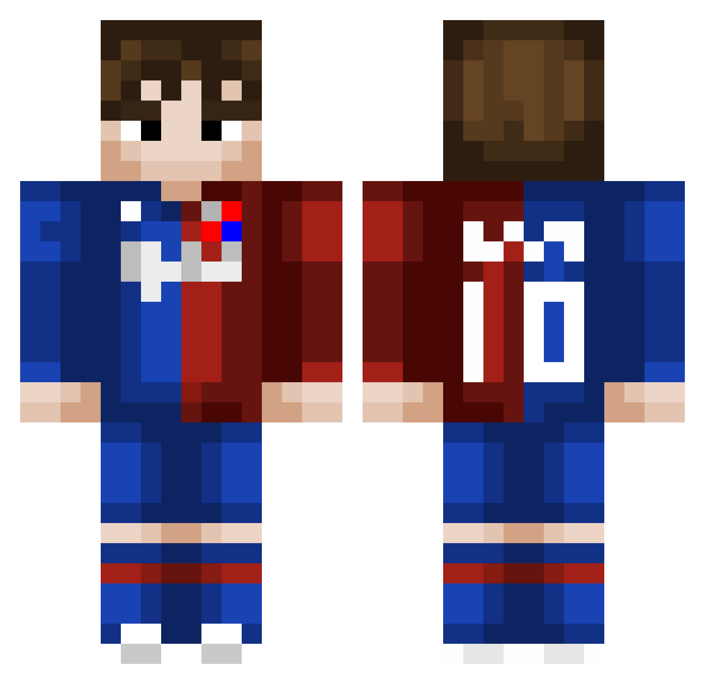 CrackV12 Minecraft skin, front and back view