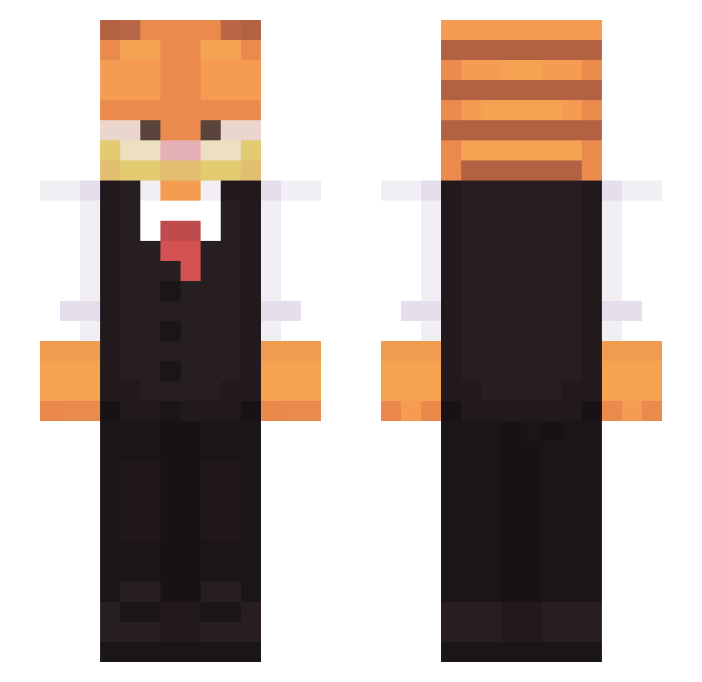 Kulico Minecraft skin, front and back view