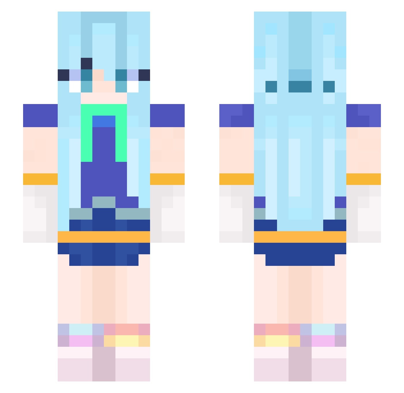 Ice_Sealler Minecraft skin, front and back view