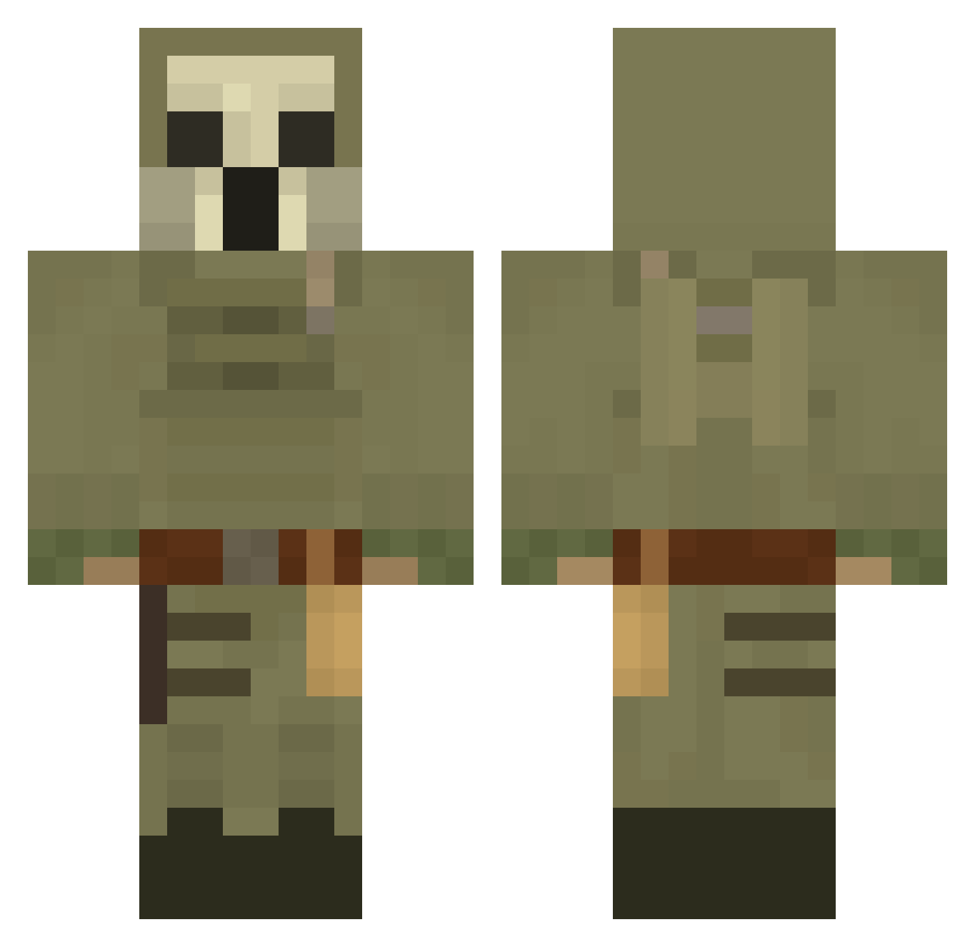 P00TISBIRD Minecraft skin, front and back view
