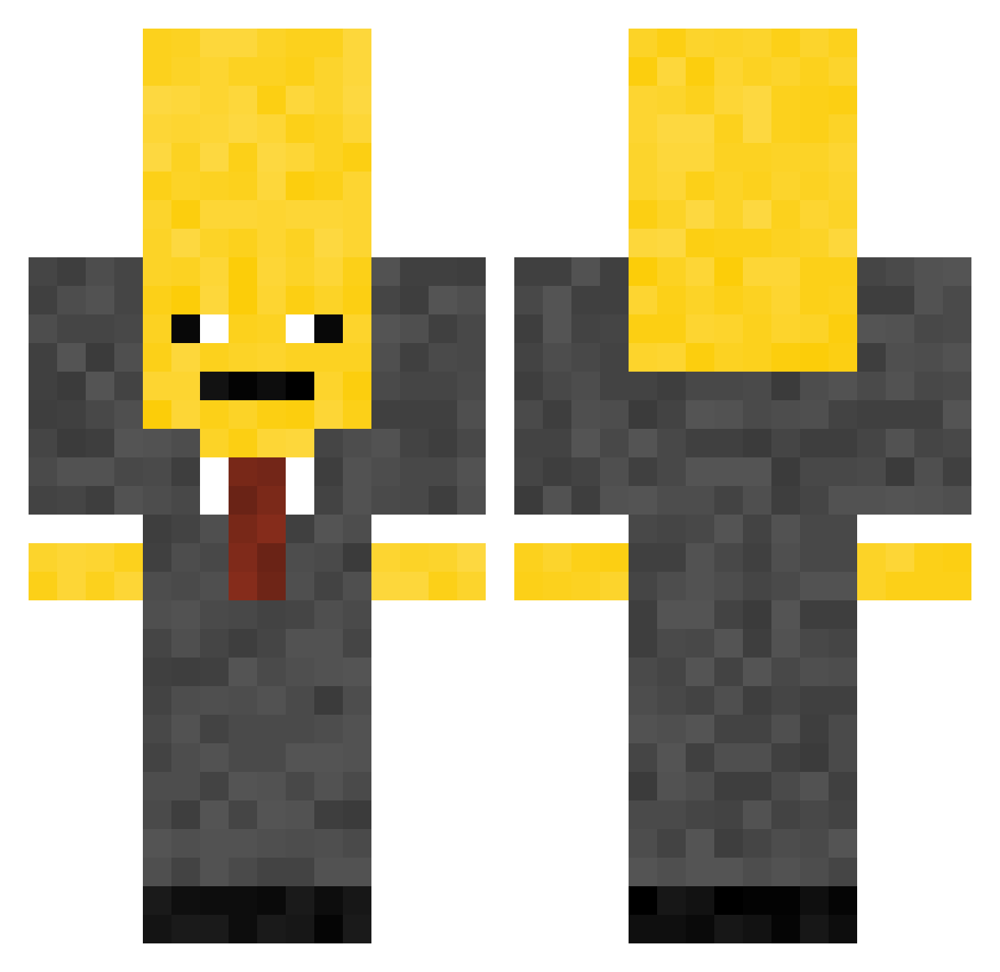 CheezeNuts Minecraft skin, front and back view