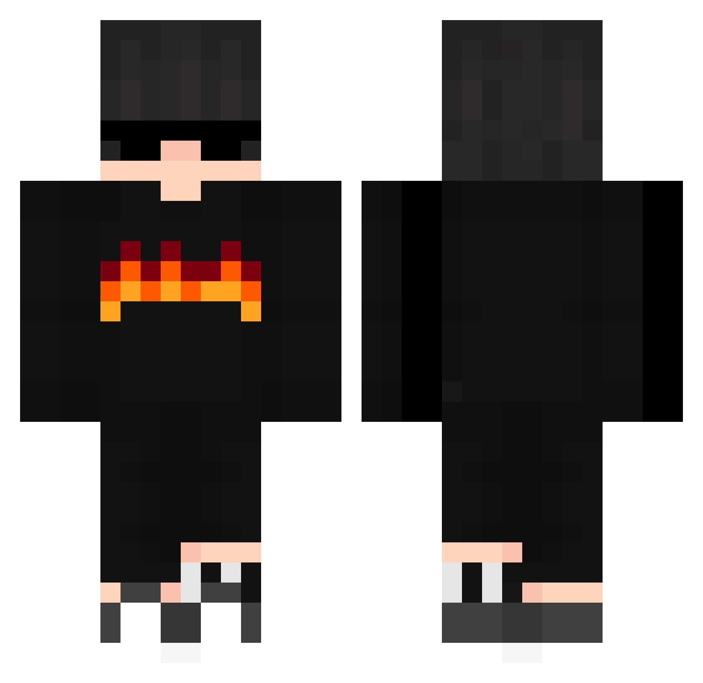 mtzzzz Minecraft skin, front and back view