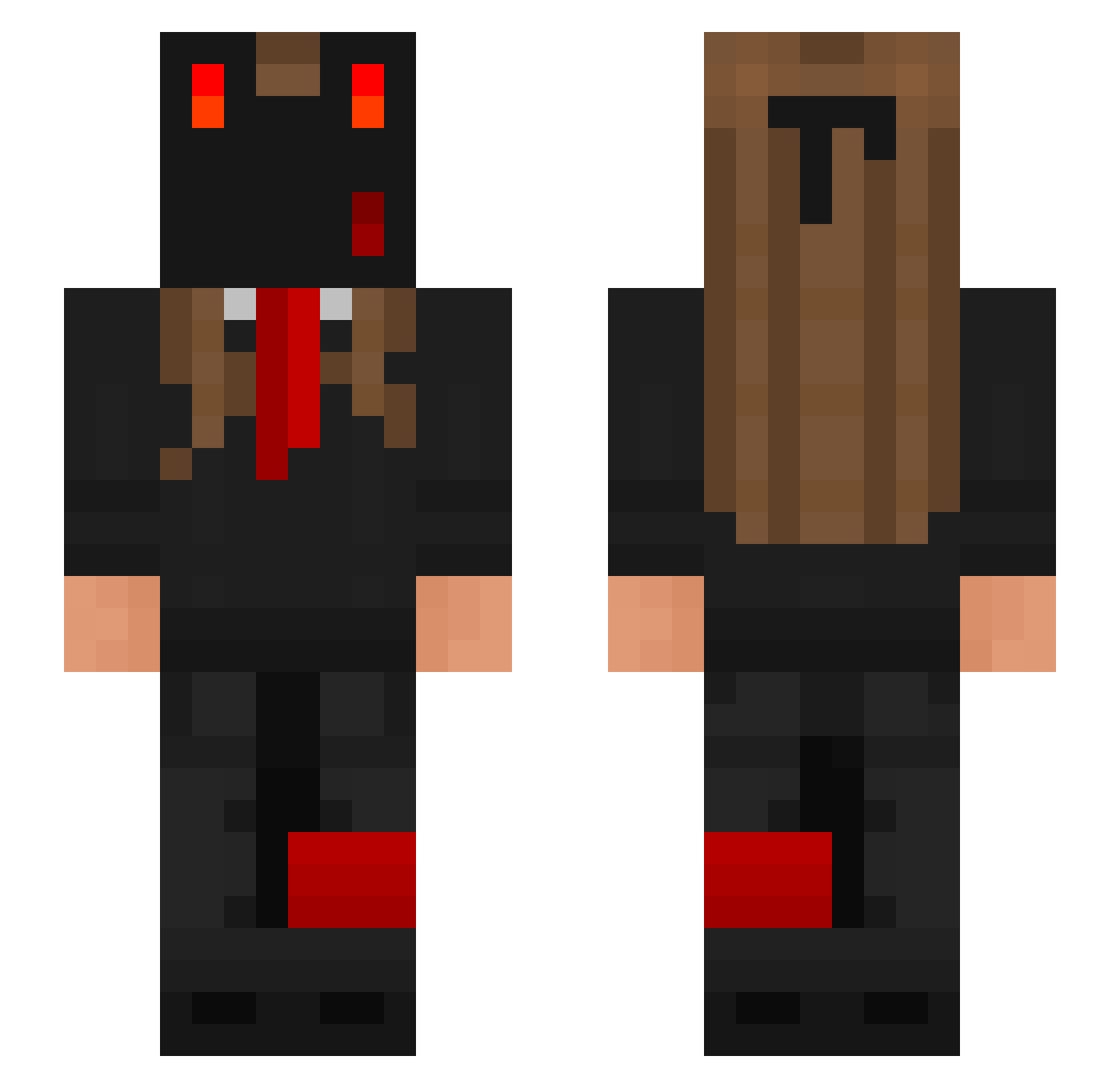 AxoFX Minecraft skin, front and back view