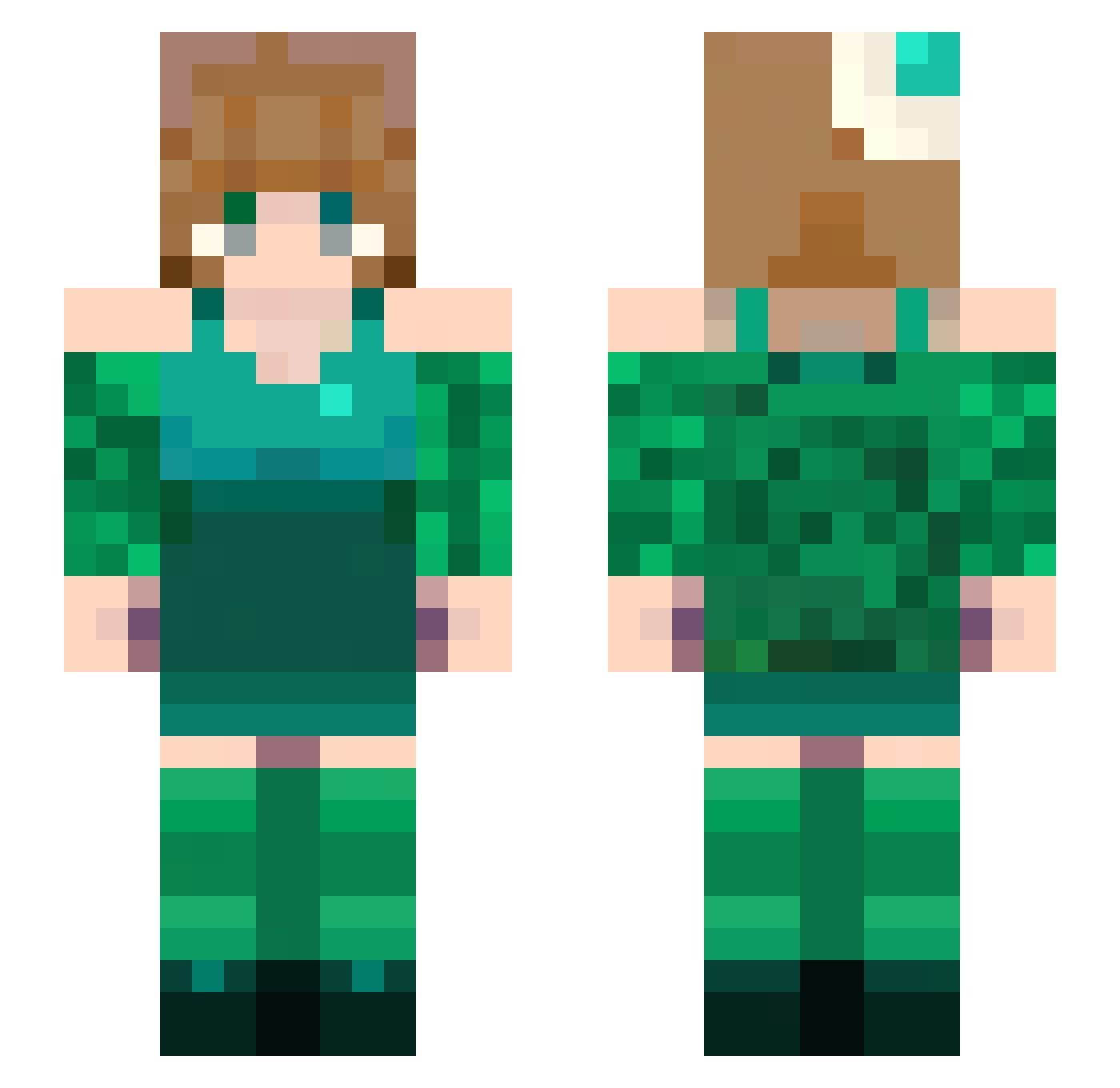 RyokoMuyo Minecraft skin, front and back view