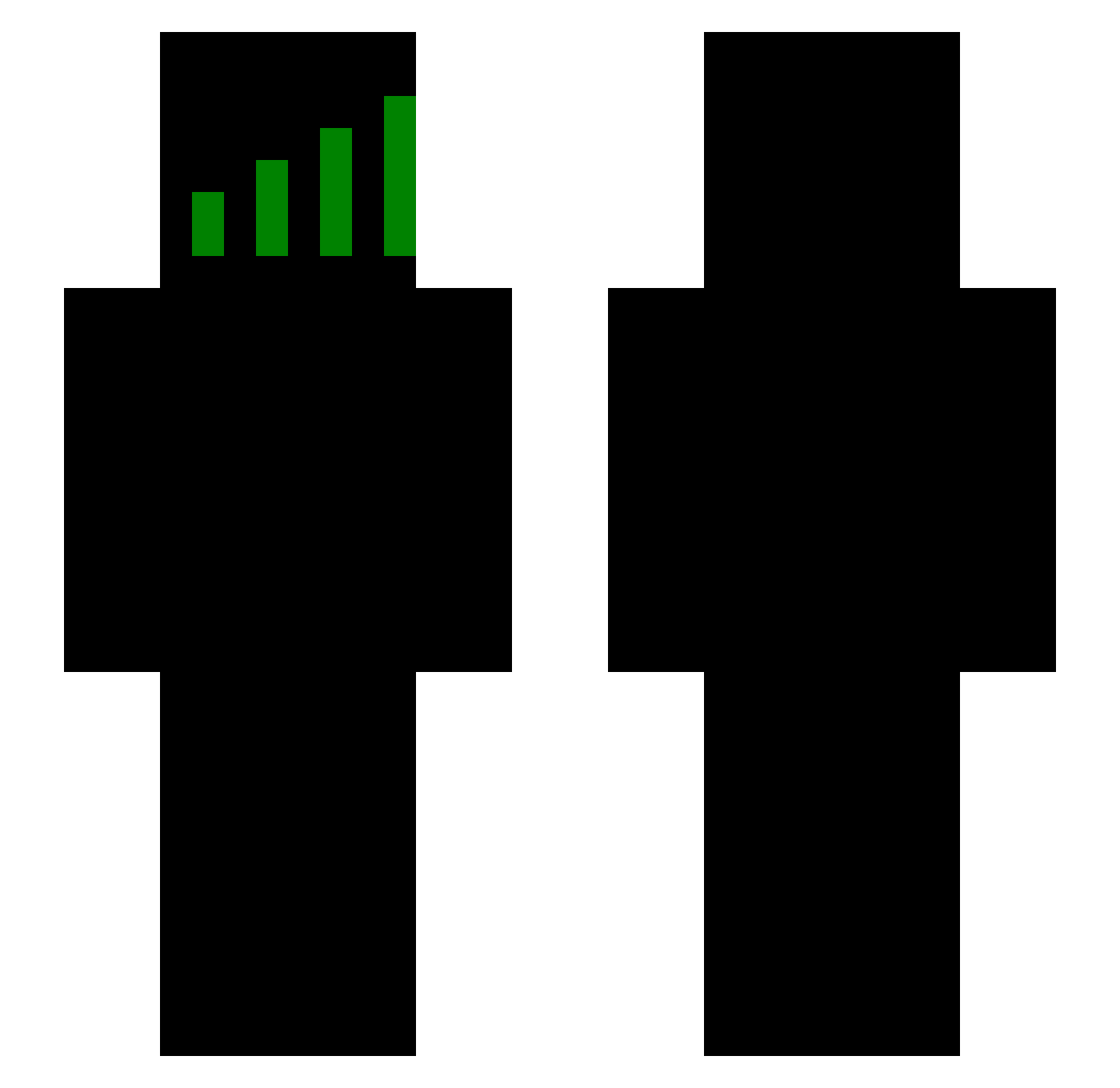 reobtain Minecraft skin, front and back view