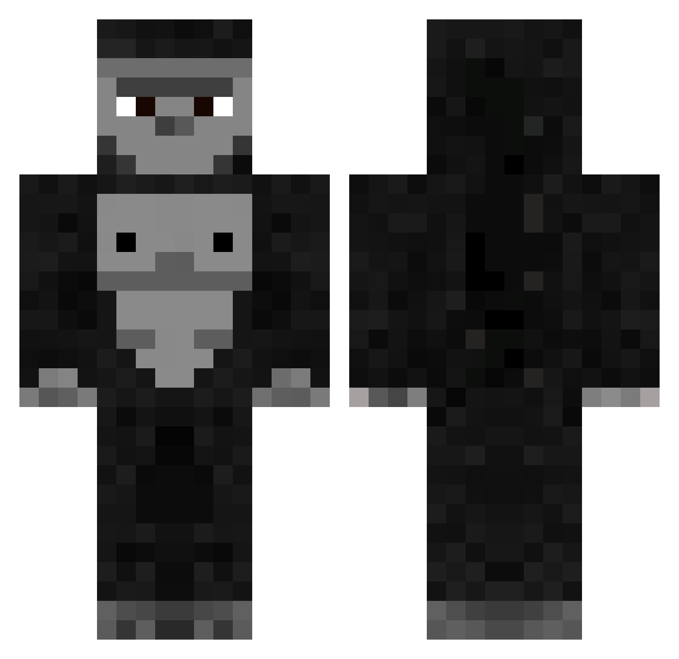 tvvt Minecraft skin, front and back view