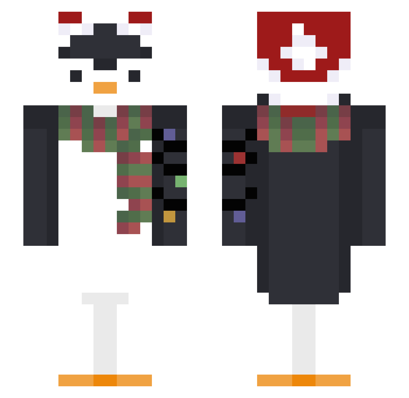 xJDcraft Minecraft skin, front and back view
