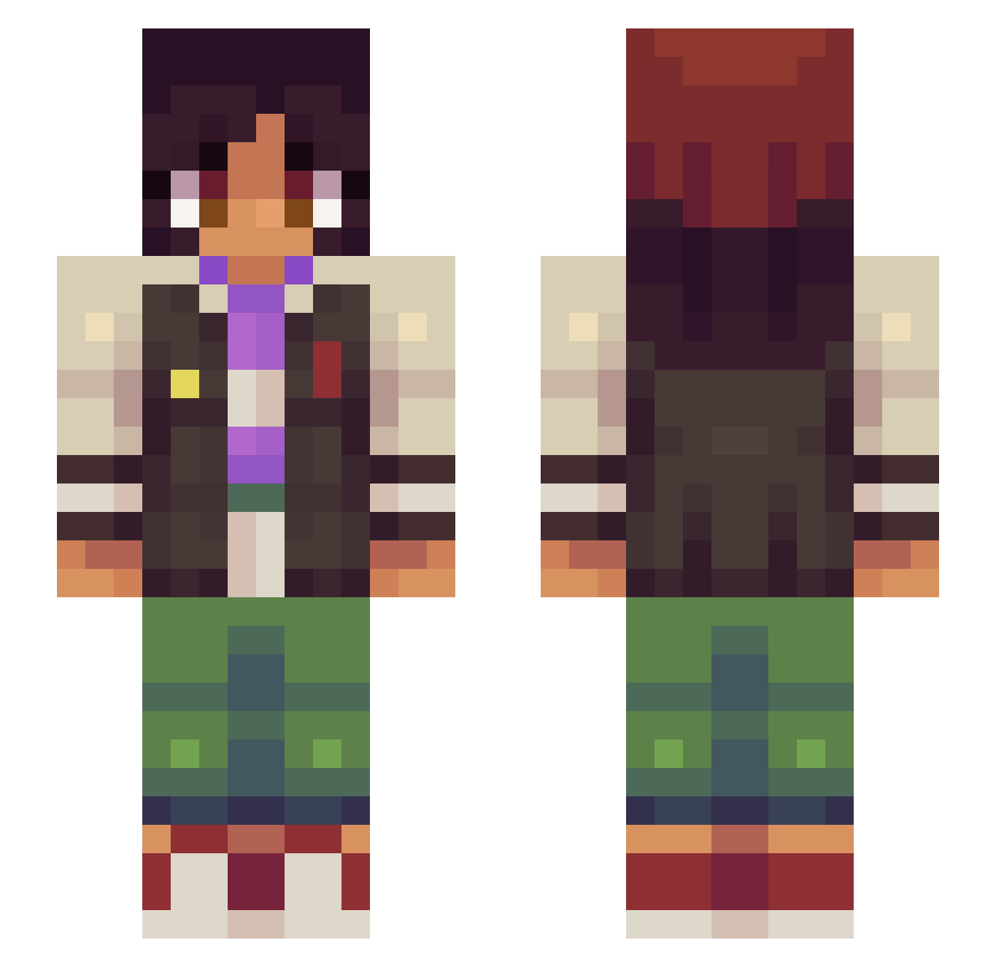 ashlynBoop Minecraft skin, front and back view