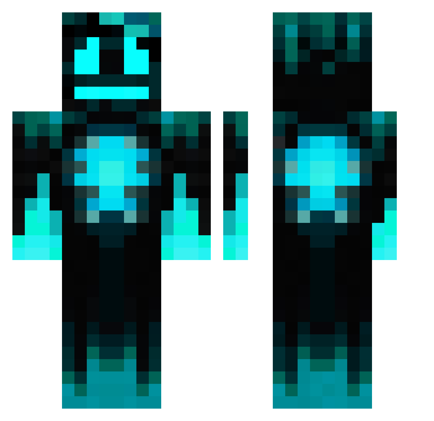 UnicornSepia69 Minecraft skin, front and back view