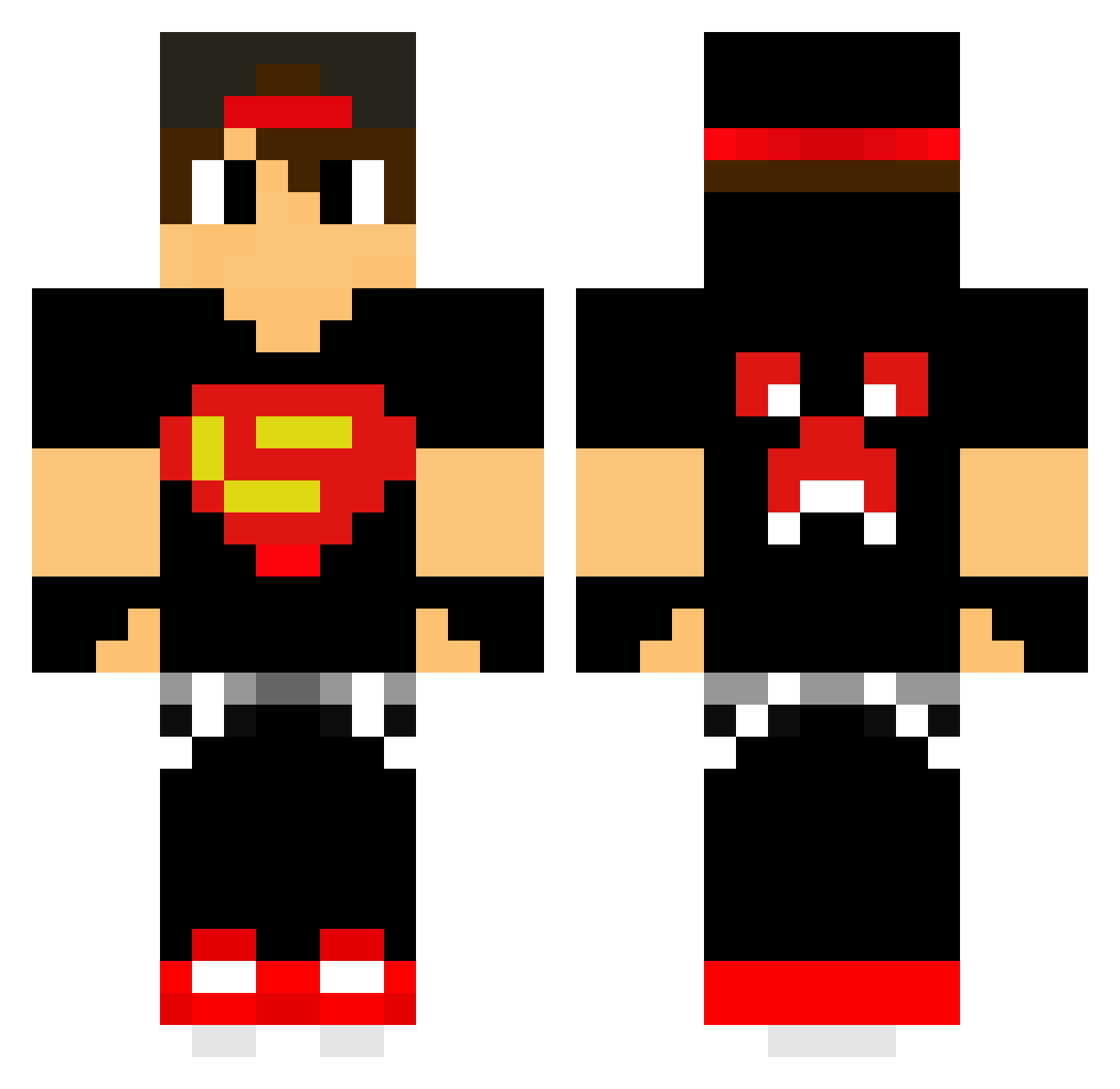 Azizstation Minecraft skin, front and back view