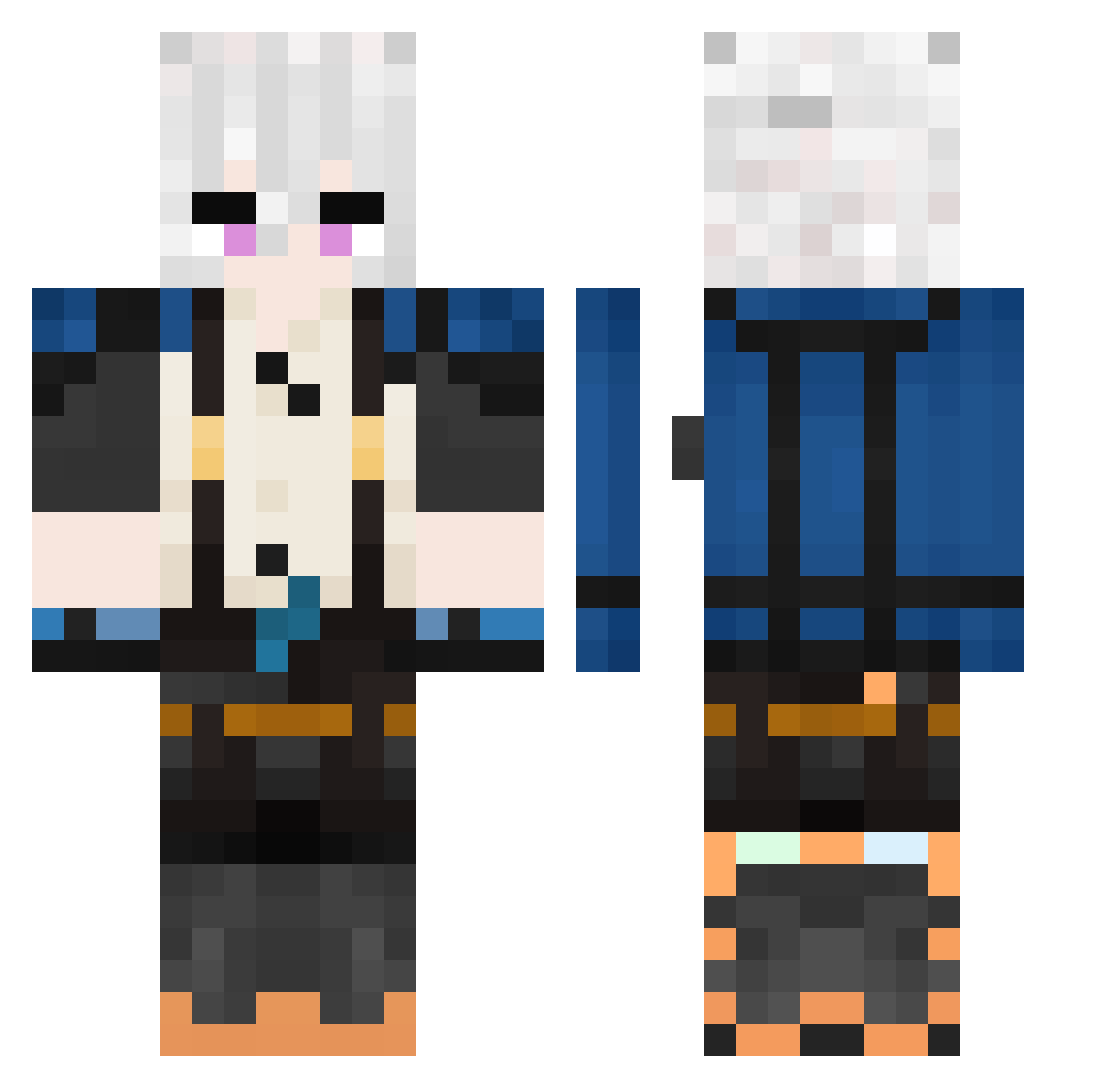 Tweext Minecraft skin, front and back view