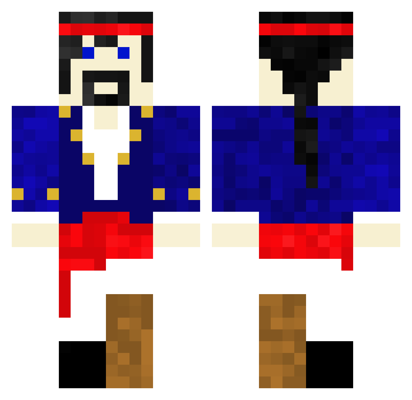 xedarr Minecraft skin, front and back view