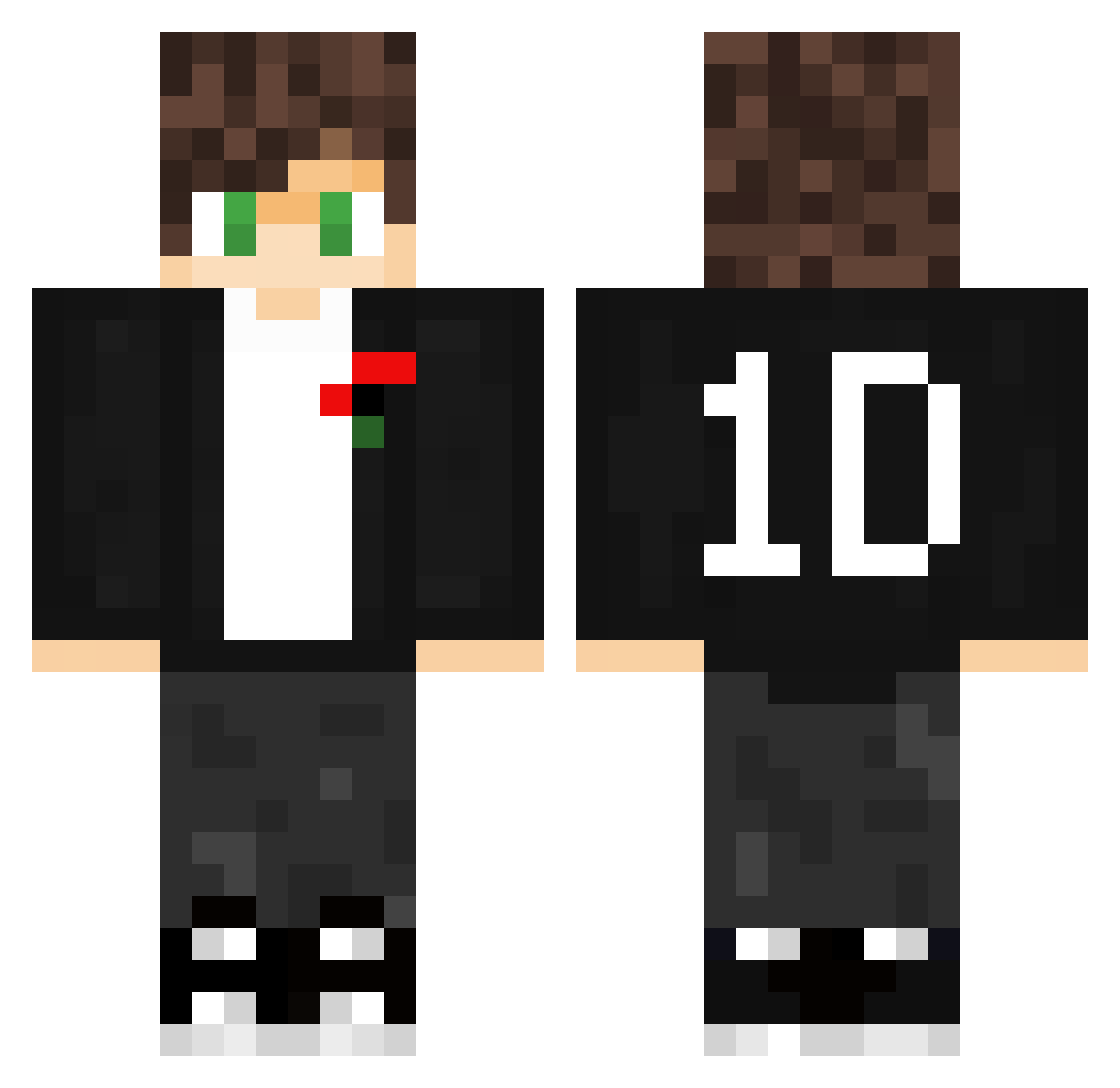 Larrystom Minecraft skin, front and back view