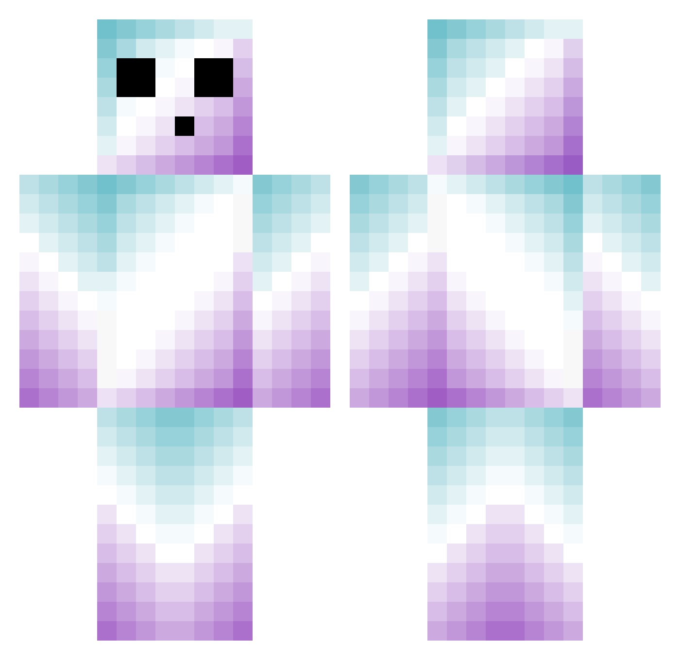 superbudy Minecraft skin, front and back view