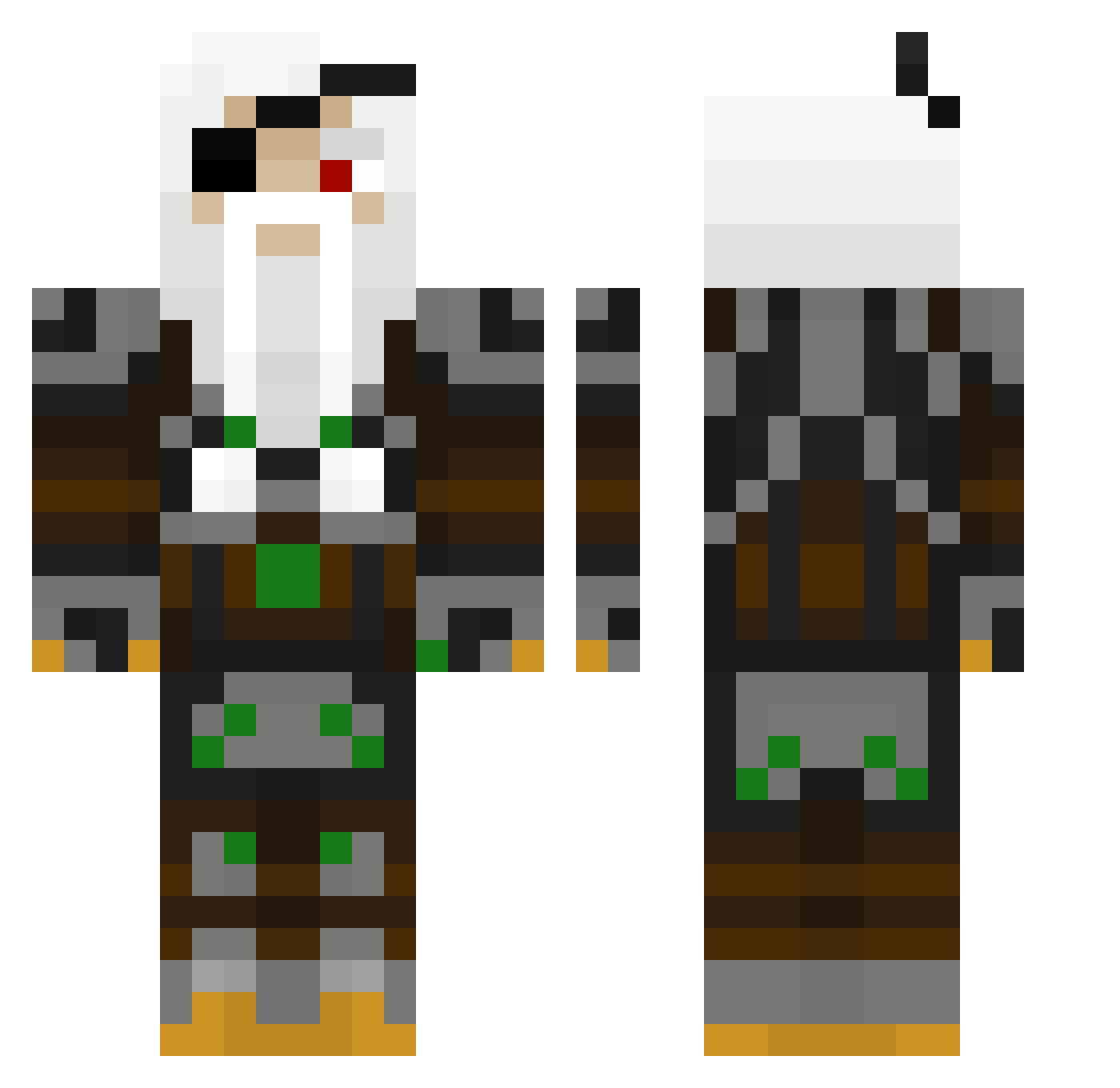 WulfricNick Minecraft skin, front and back view