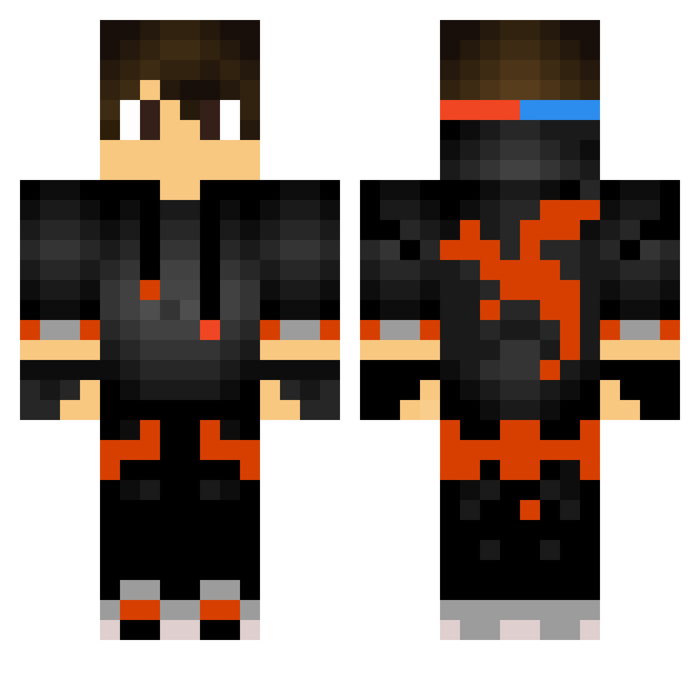 xMohamedSahlx Minecraft skin, front and back view