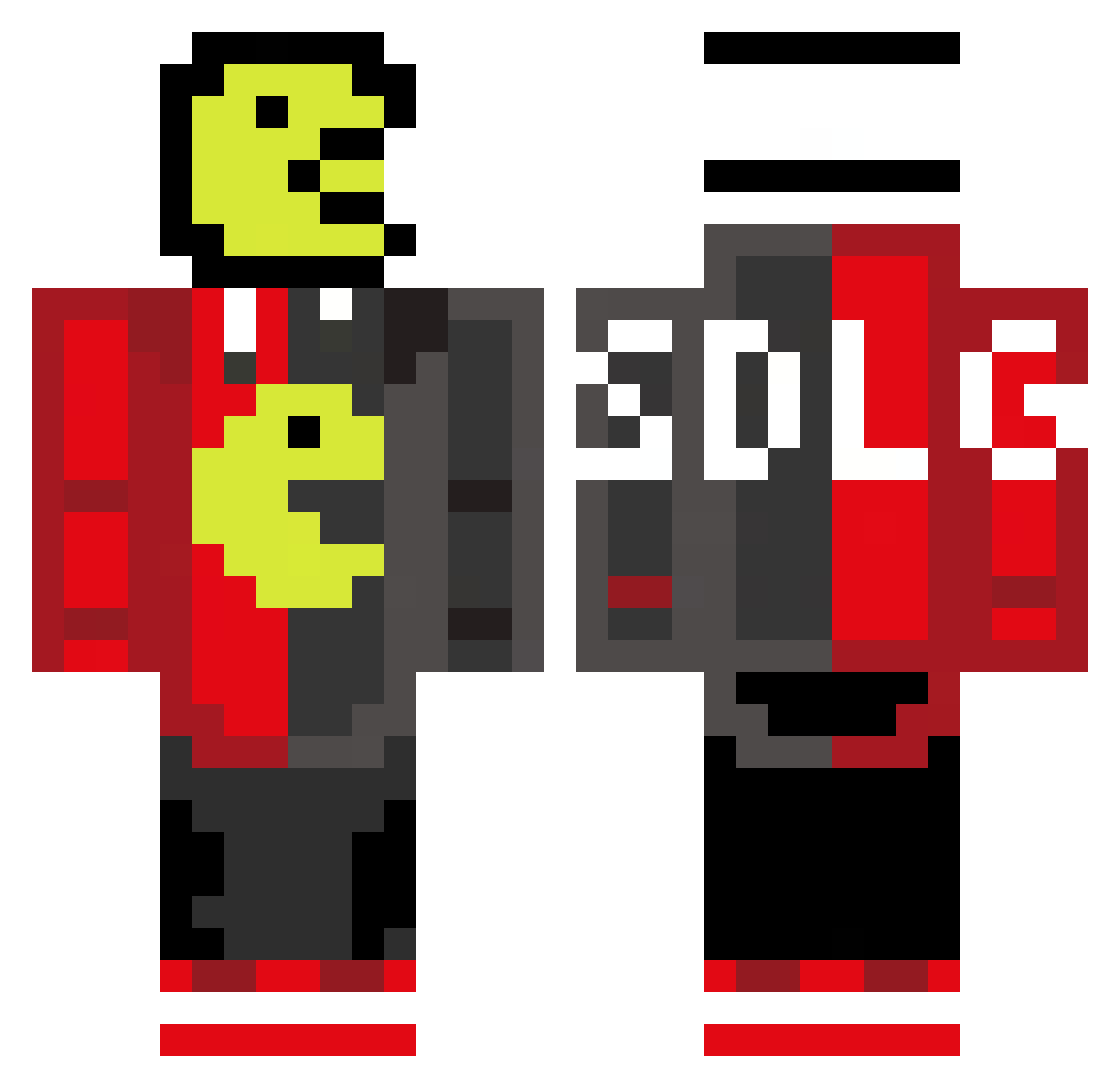Joansinho Minecraft skin, front and back view