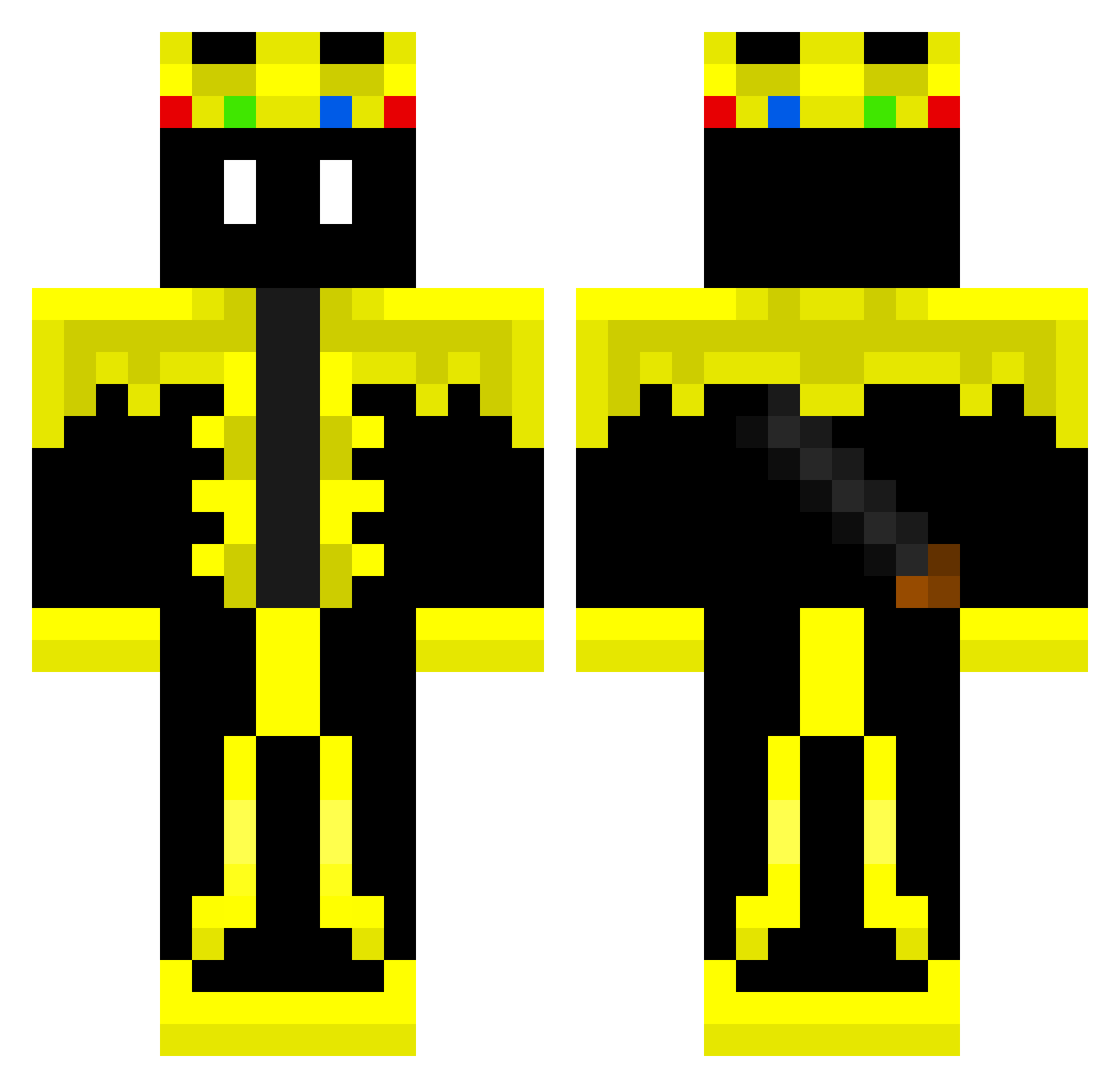 XANG33F Minecraft skin, front and back view