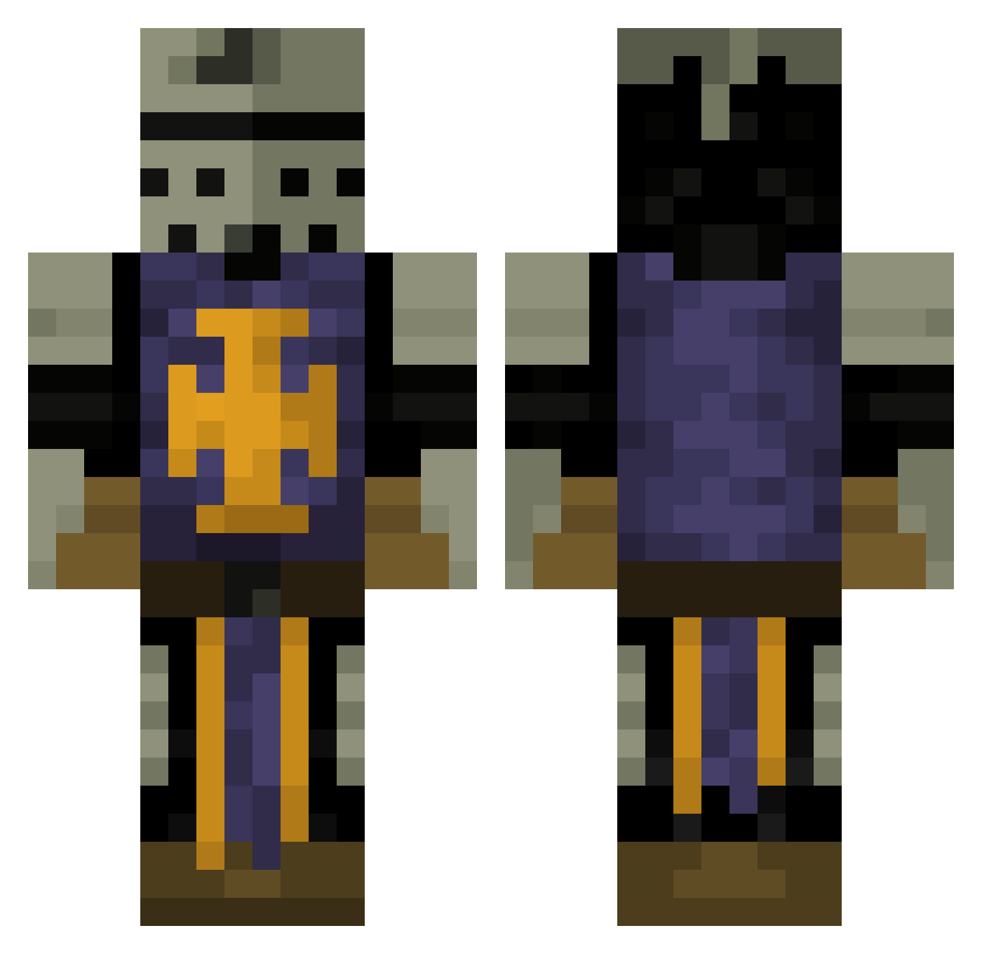 cody Minecraft skin, front and back view