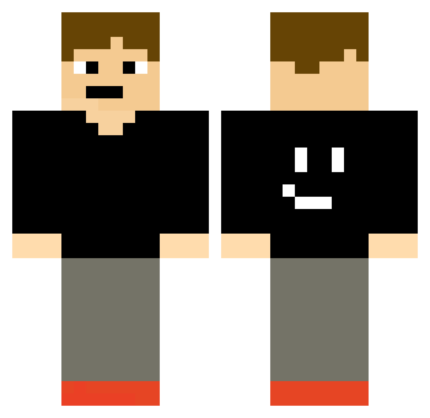 TotalJoker Minecraft skin, front and back view