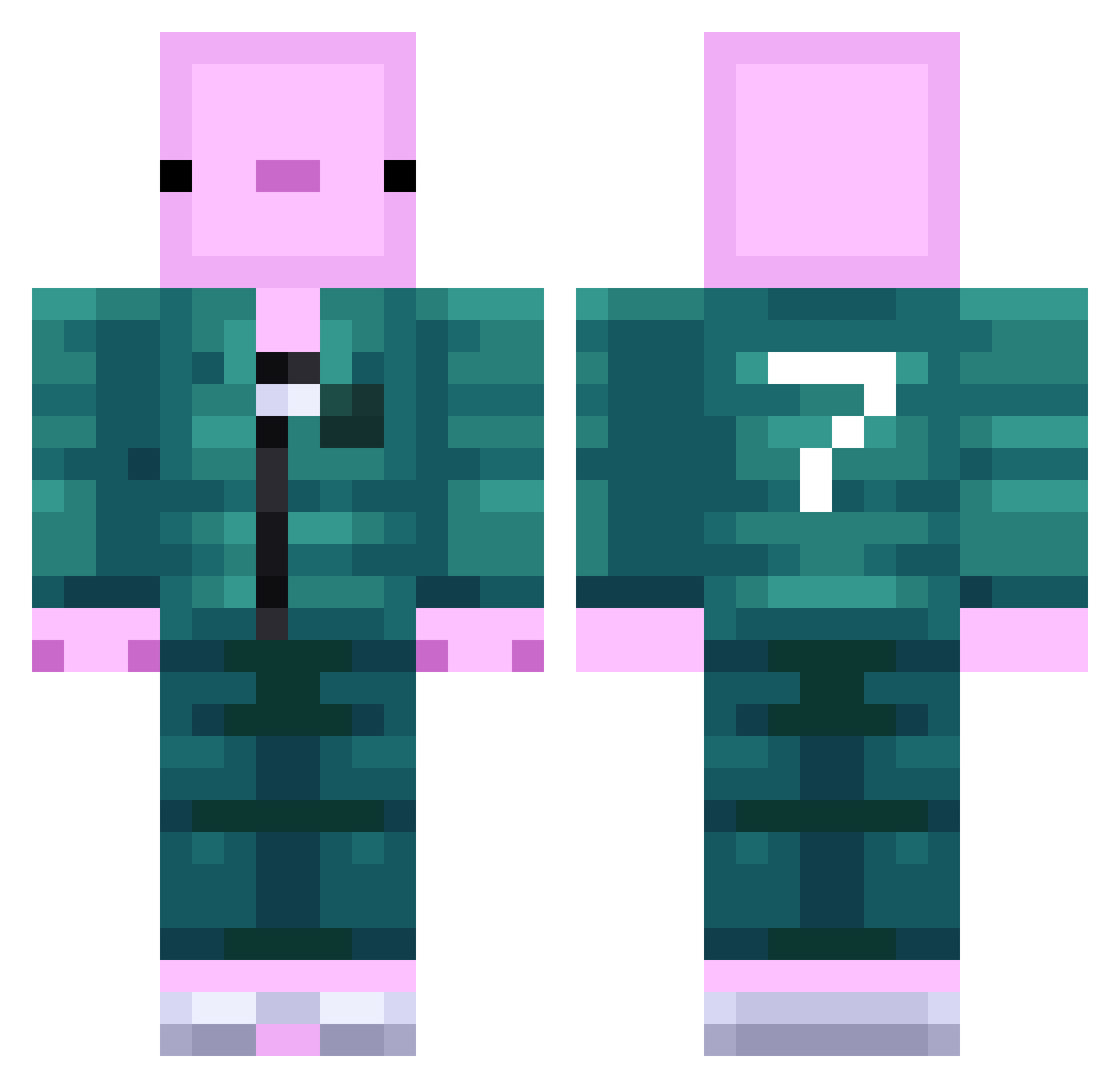 TheFiero Minecraft skin, front and back view