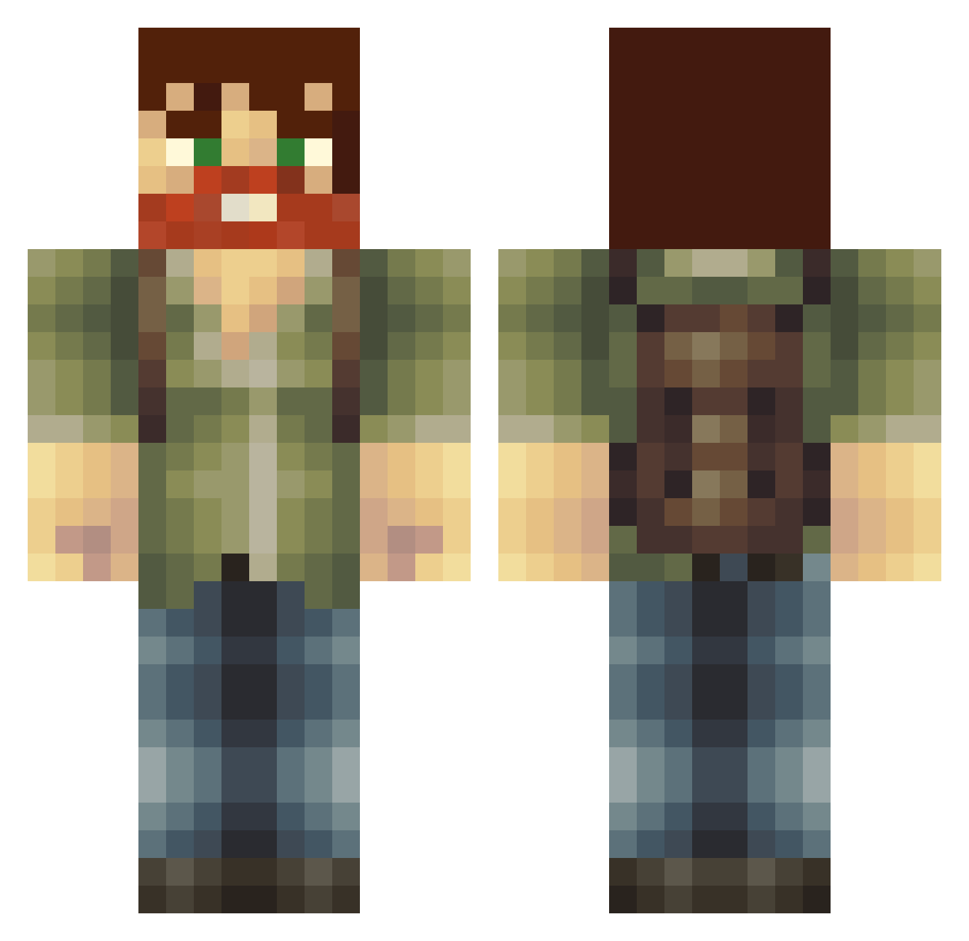 Hakea Minecraft skin, front and back view