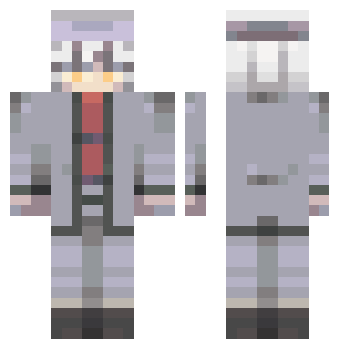Cr33pyCrawly Minecraft skin, front and back view