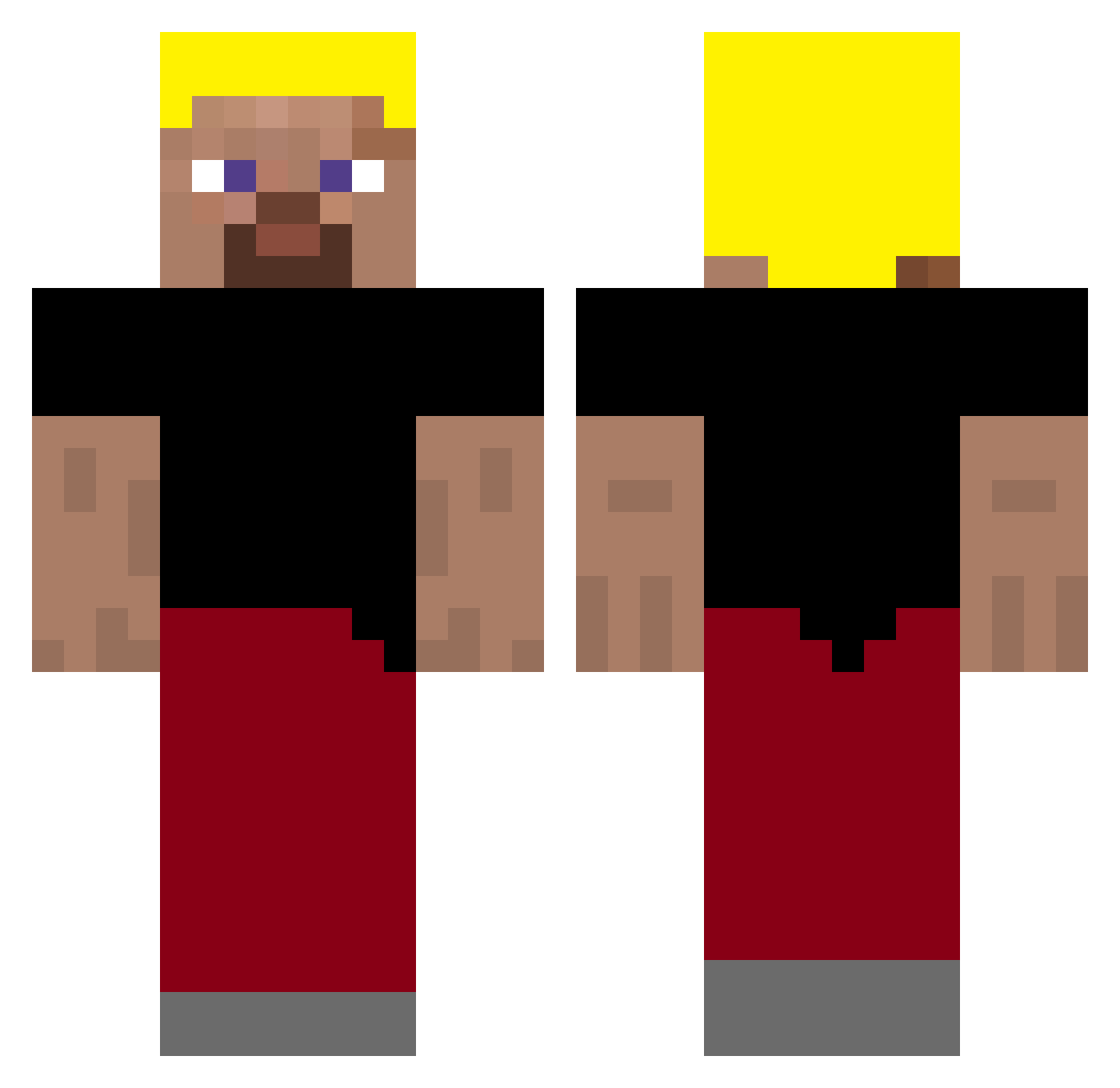 Rickey Minecraft skin, front and back view