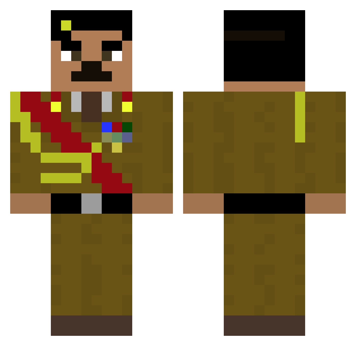 Kebab912 Minecraft skin, front and back view
