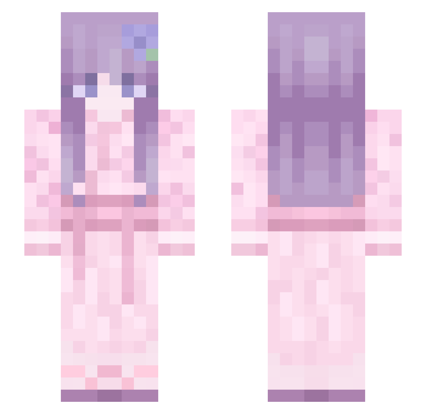 Plenix Minecraft skin, front and back view